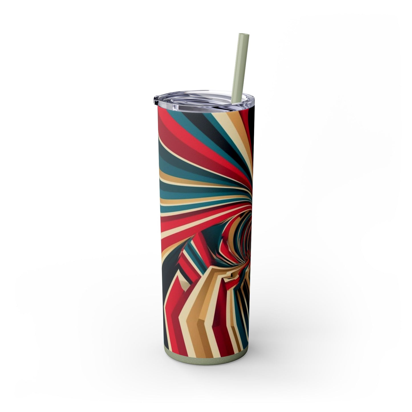 Optical Illusion Skinny Tumbler with Straw, 20oz