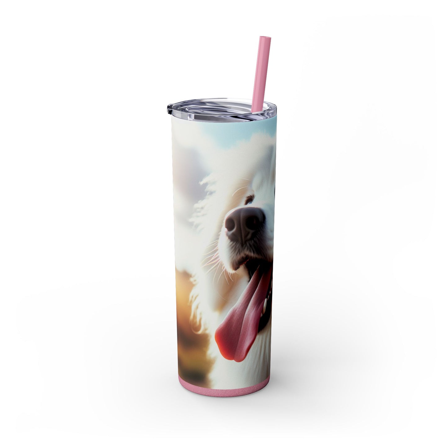 Pyrenean Mountain Dog Skinny Tumbler with Straw, 20oz