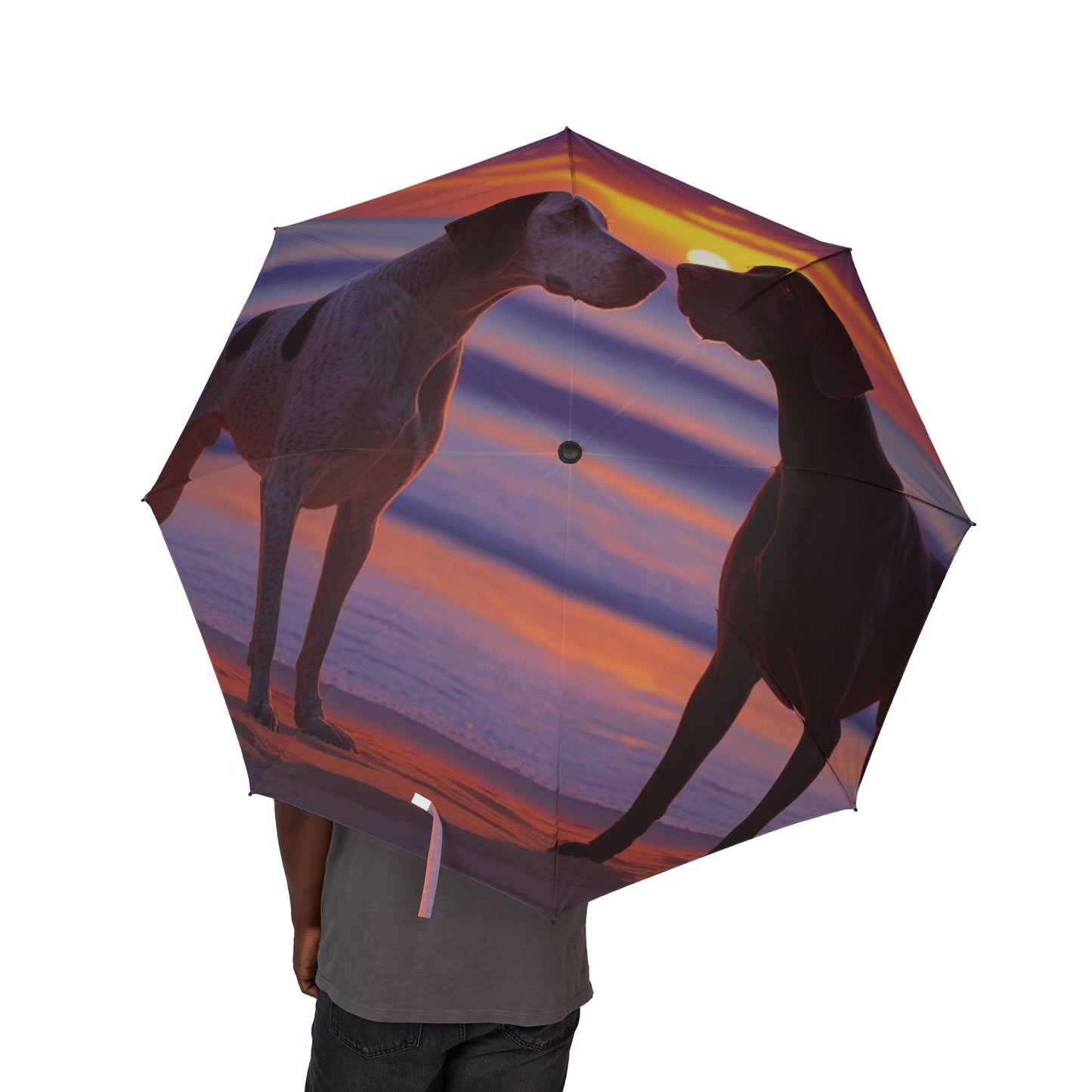 German Shorthaired Pointer Love Semi-Automatic Foldable Umbrella