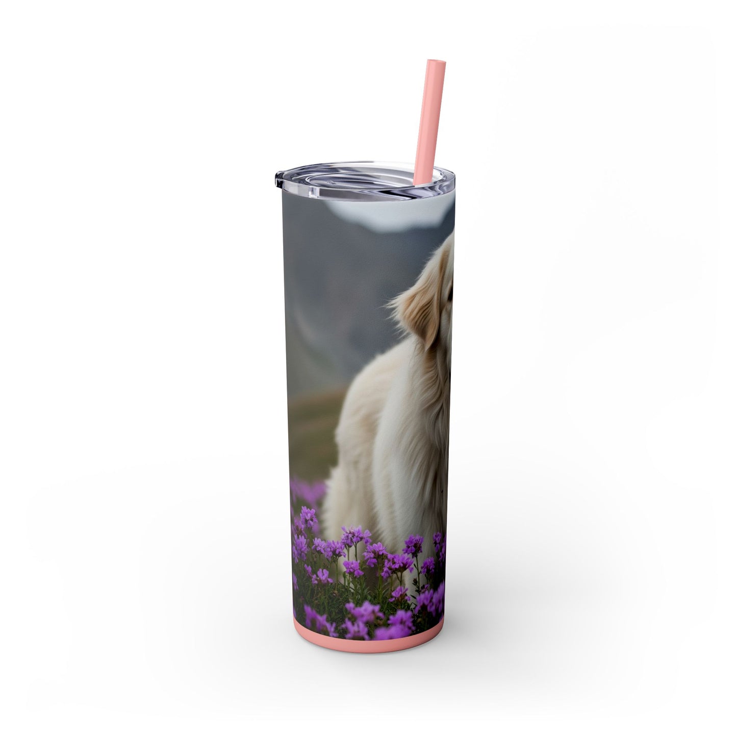 Pyrenean Mountain Dog Skinny Tumbler with Straw, 20oz