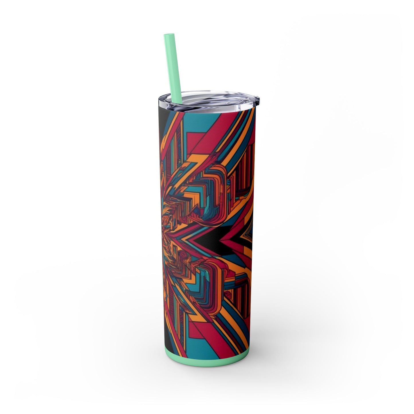 Optical Illusion Skinny Tumbler with Straw, 20oz
