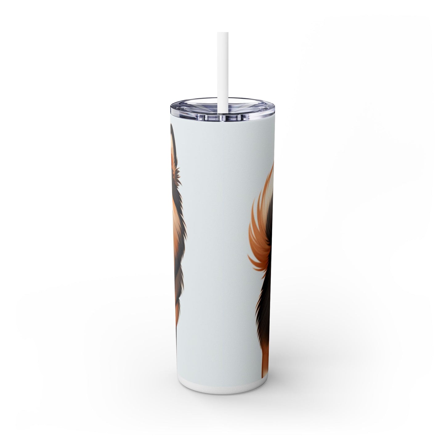 Swedish Vallhund Skinny Tumbler with Straw, 20oz