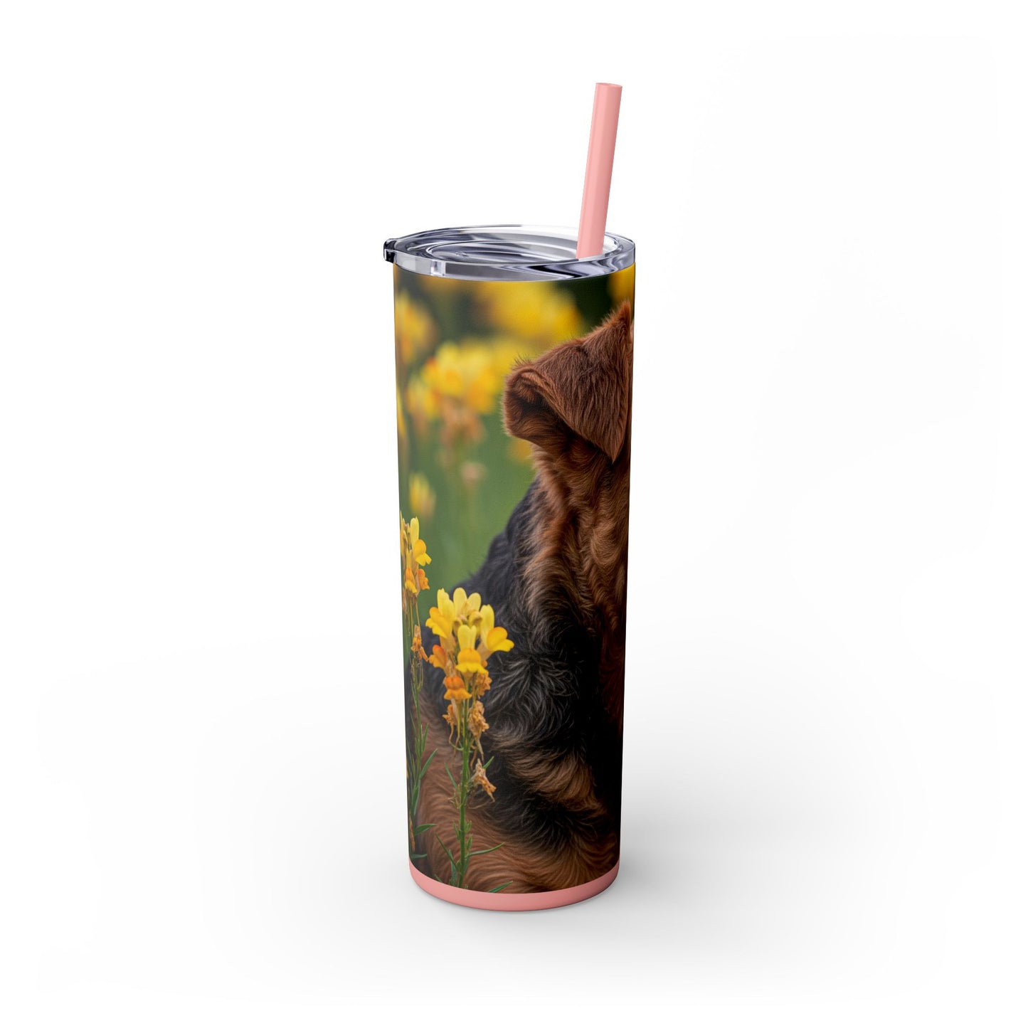 Welsh Terrier Skinny Tumbler with Straw, 20oz