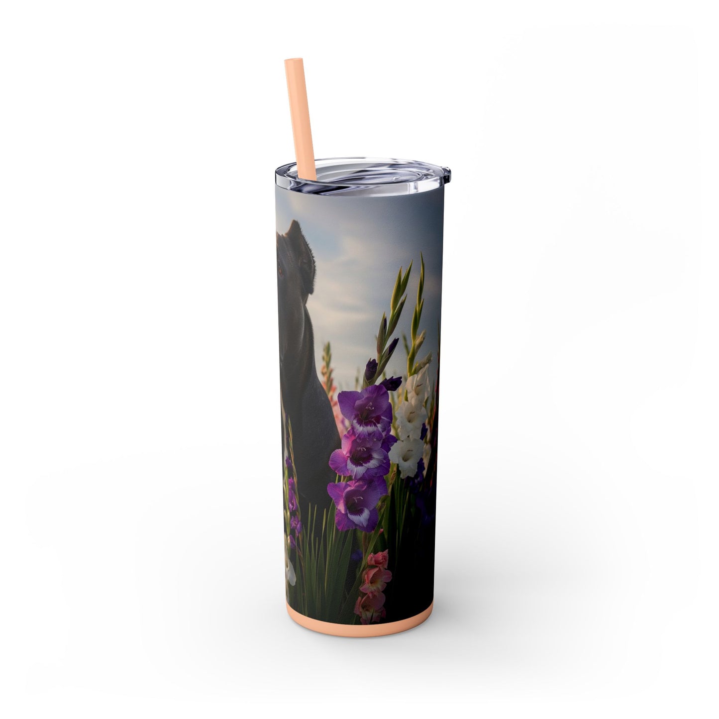 Cane Corso Skinny Tumbler with Straw, 20oz