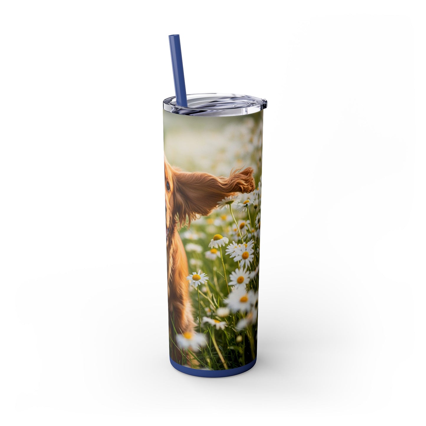 English Cocker Spaniel Skinny Tumbler with Straw, 20oz