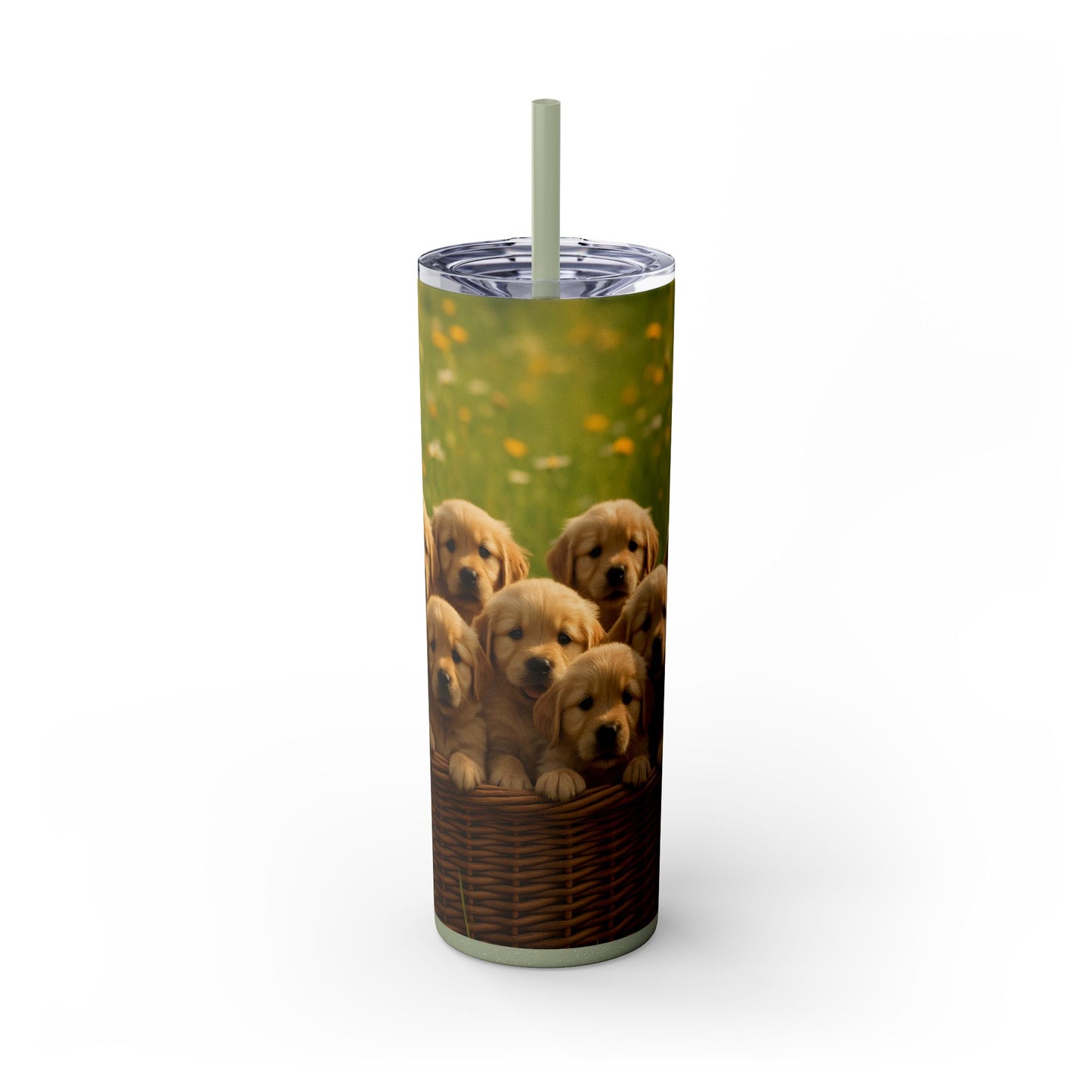 Golden Retriever puppies Tumbler with Straw, 20oz