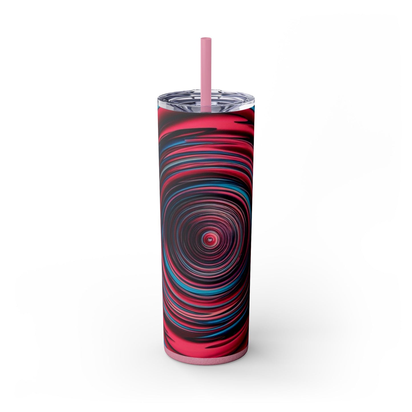 Optical Illusion Skinny Tumbler with Straw, 20oz