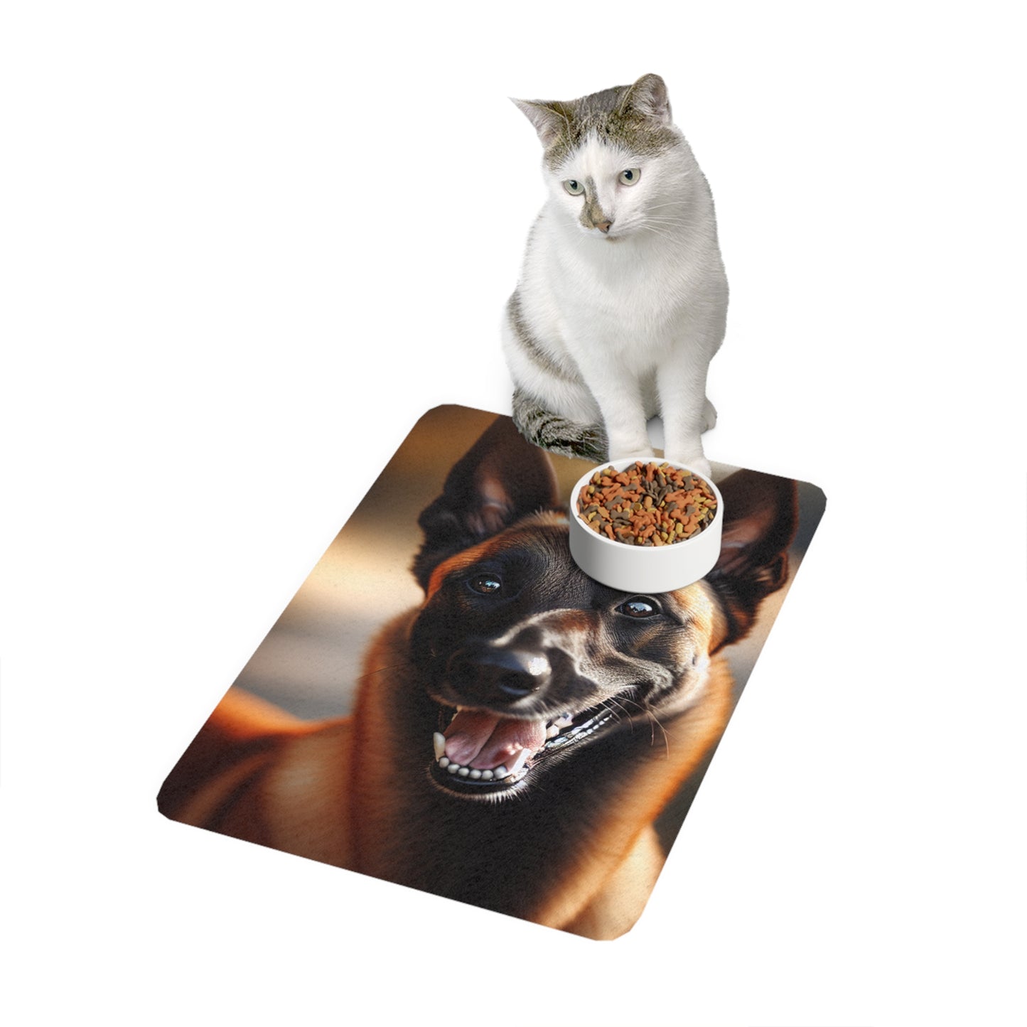 Vertical Pet Food Mat (12x18) - Belgian Shepherd Dog Malenois