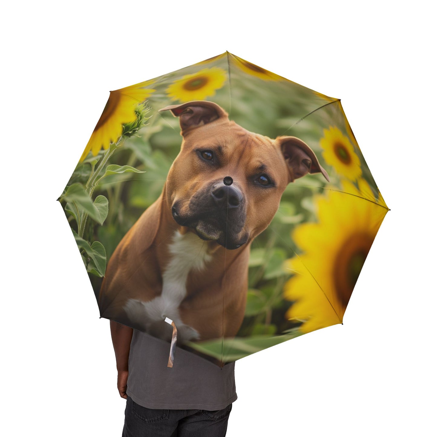 American Staffordshire Terrier Semi-Automatic Foldable Umbrella