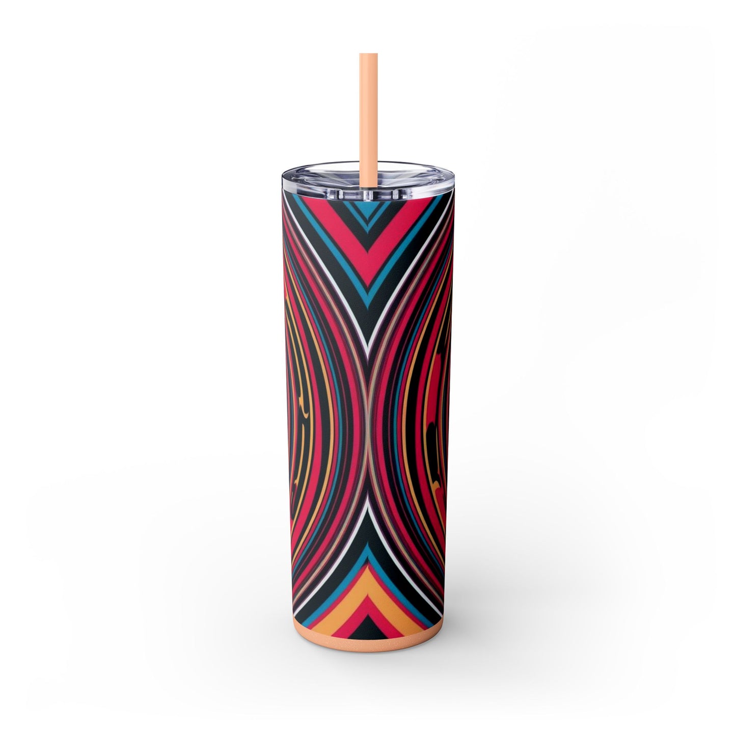 Optical Illusion Skinny Tumbler with Straw, 20oz