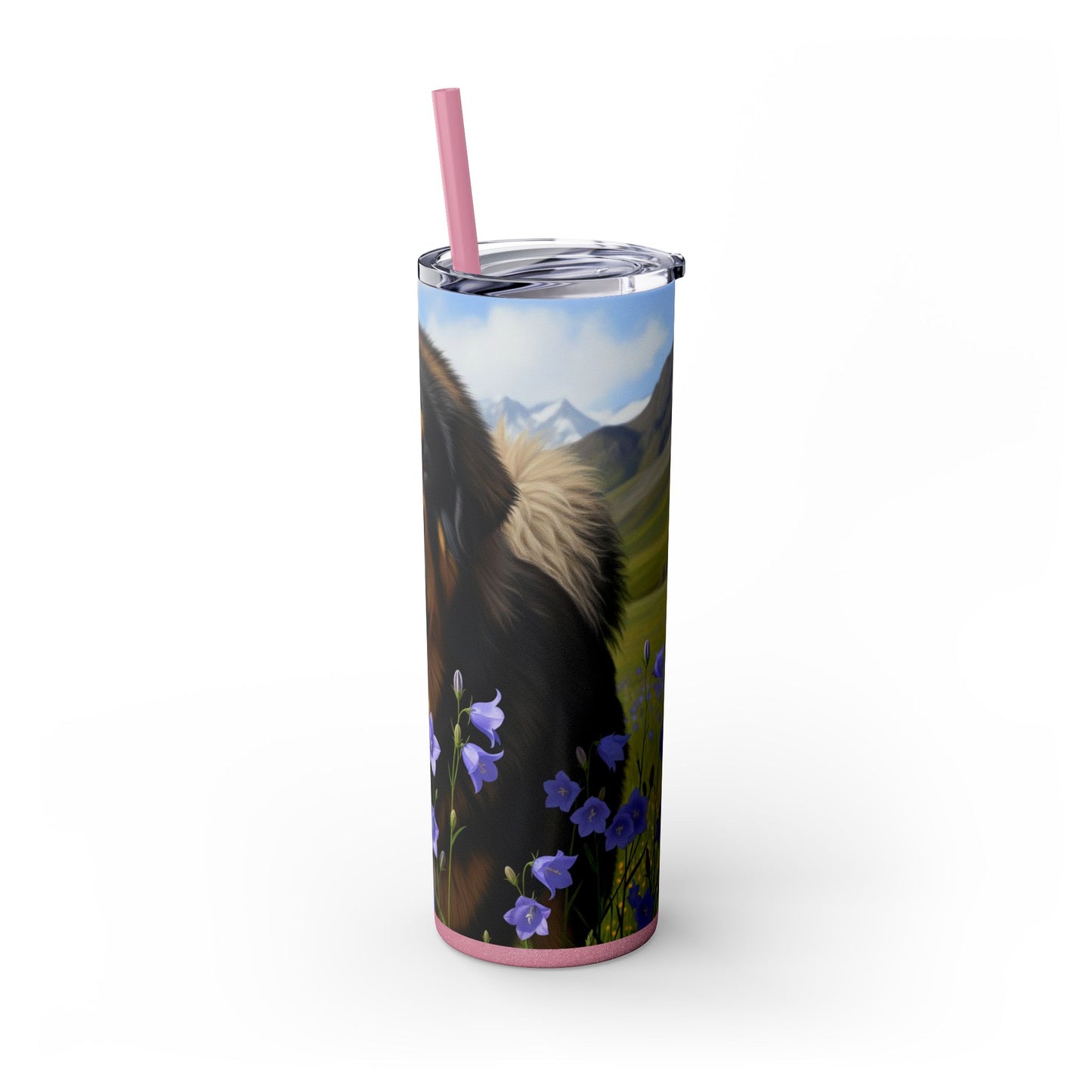 Tibetan Mastiff Skinny Tumbler with Straw, 20oz
