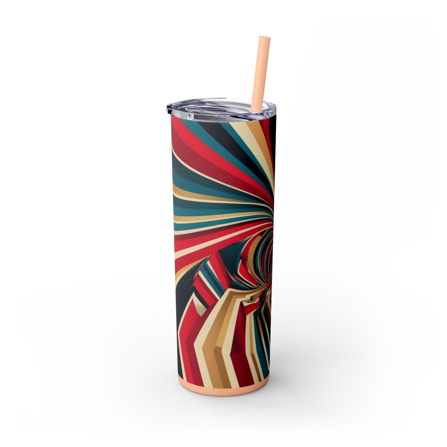 Optical Illusion Skinny Tumbler with Straw, 20oz