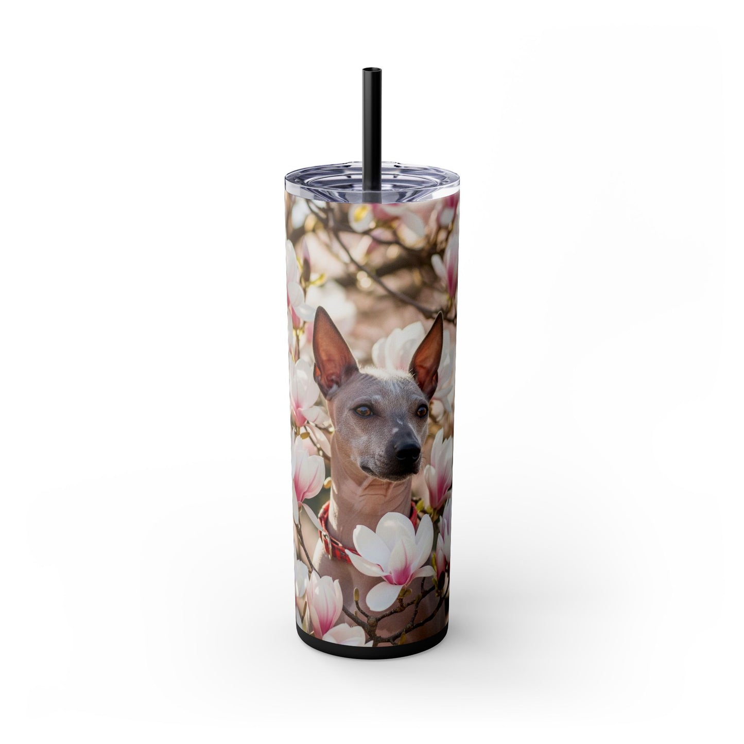 American Hairless Terrier Skinny Tumbler with Straw, 20oz