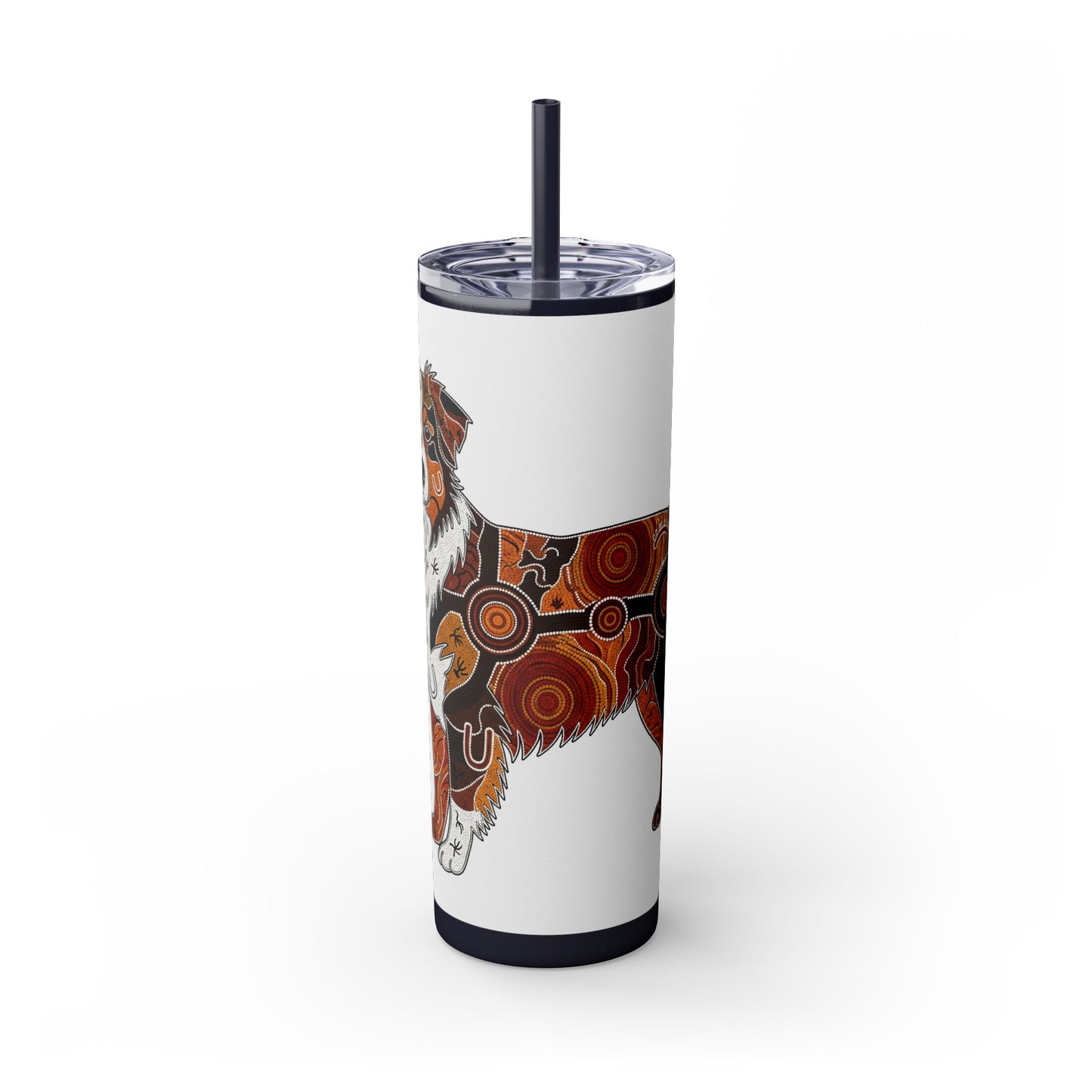 Australian Shepherd Skinny Tumbler with Straw, 20oz