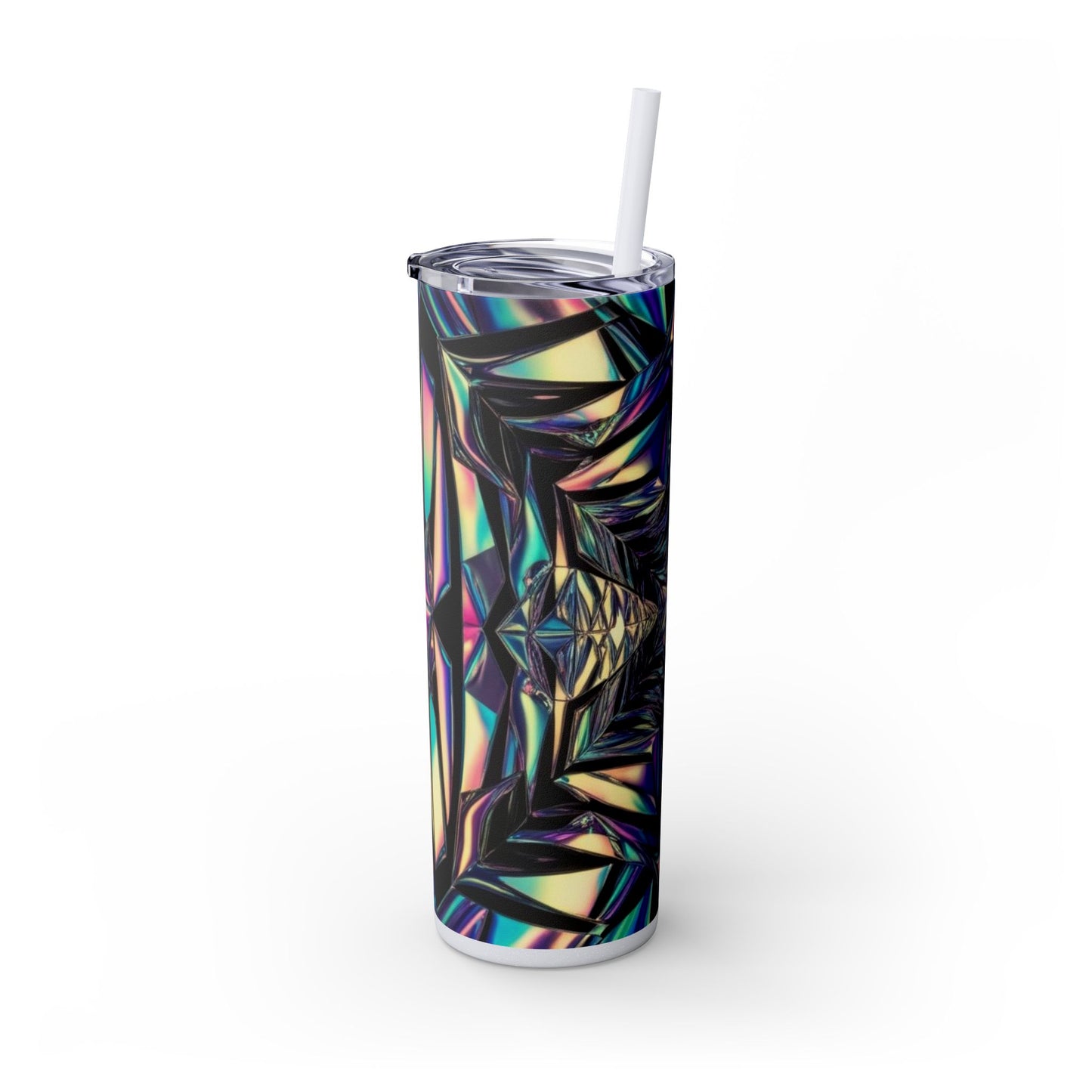 Optical Illusion Skinny Tumbler with Straw, 20oz