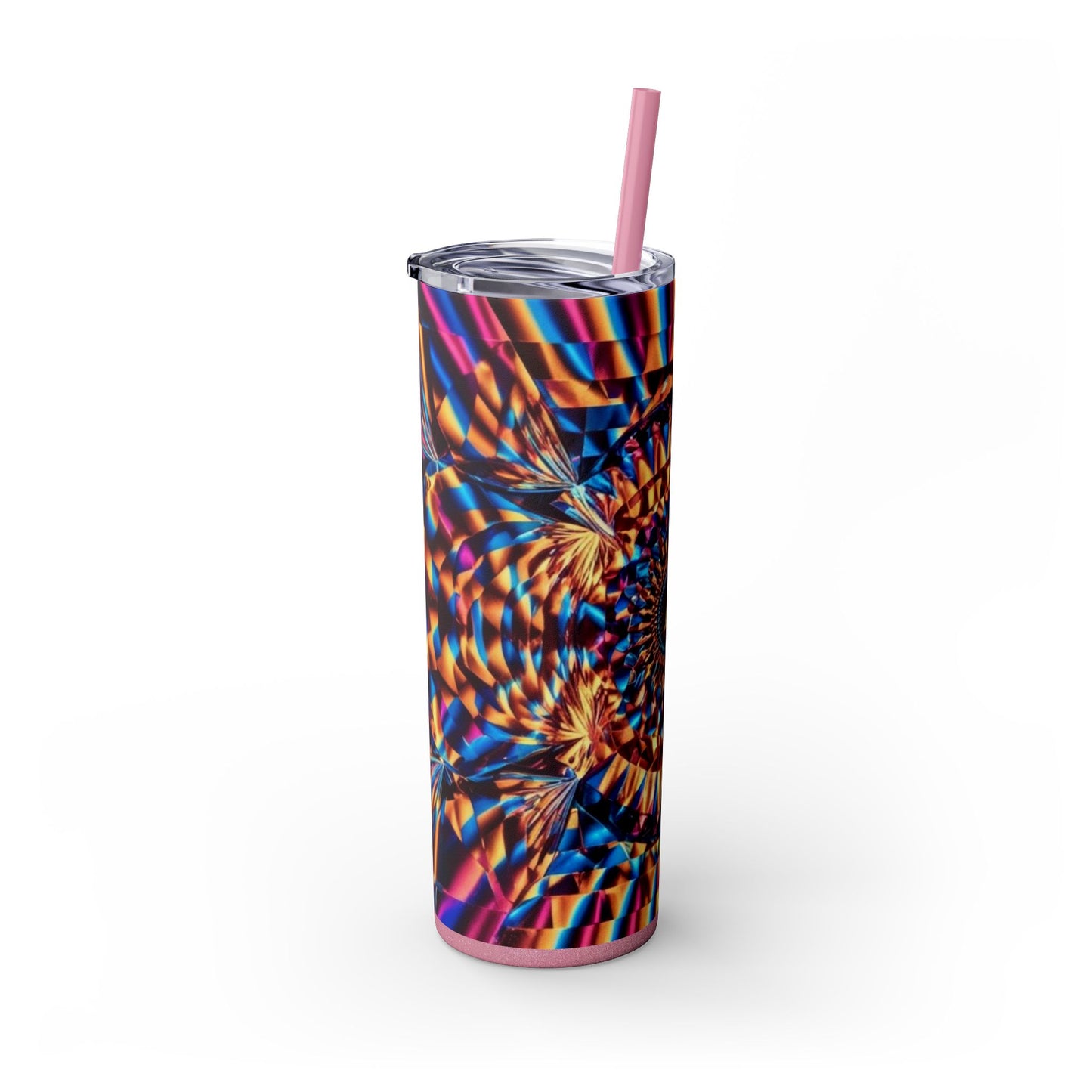 Optical Illusion Skinny Tumbler with Straw, 20oz