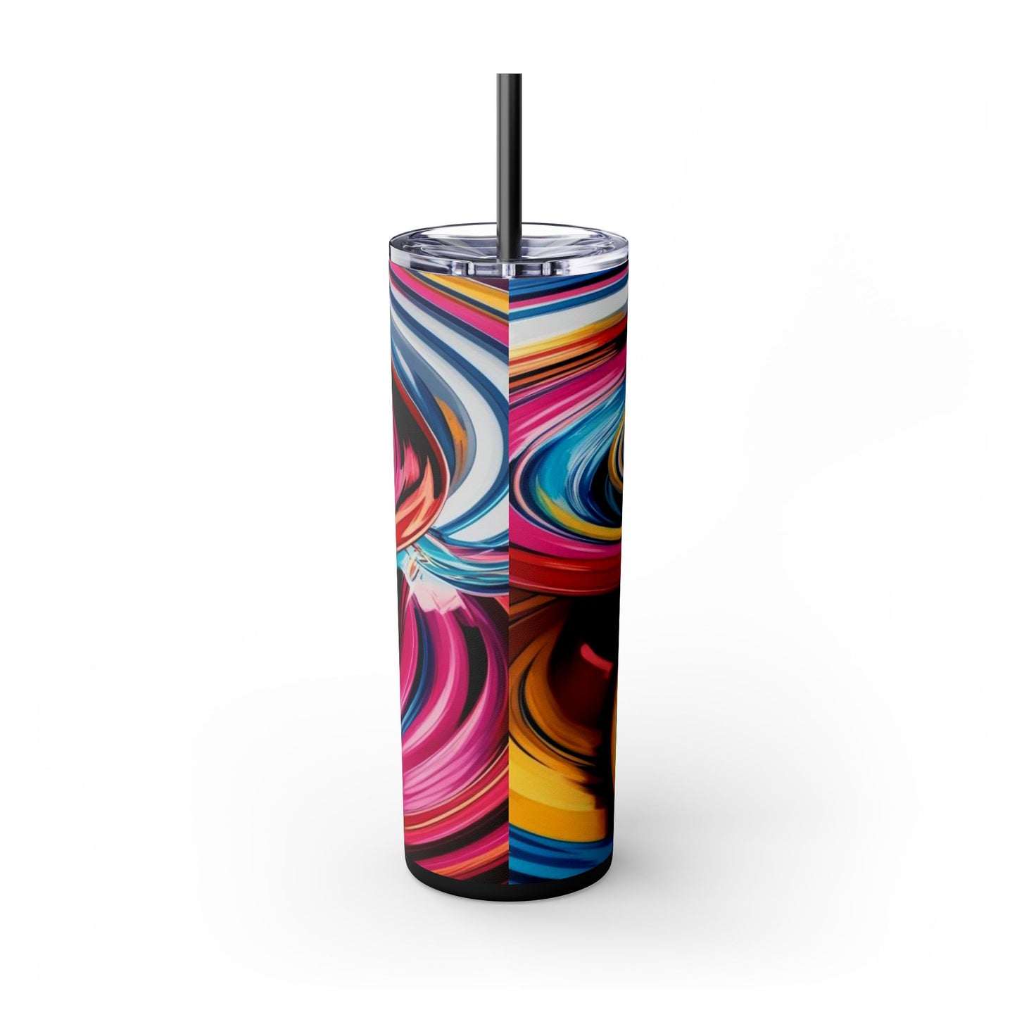 Optical Illusion Skinny Tumbler with Straw, 20oz