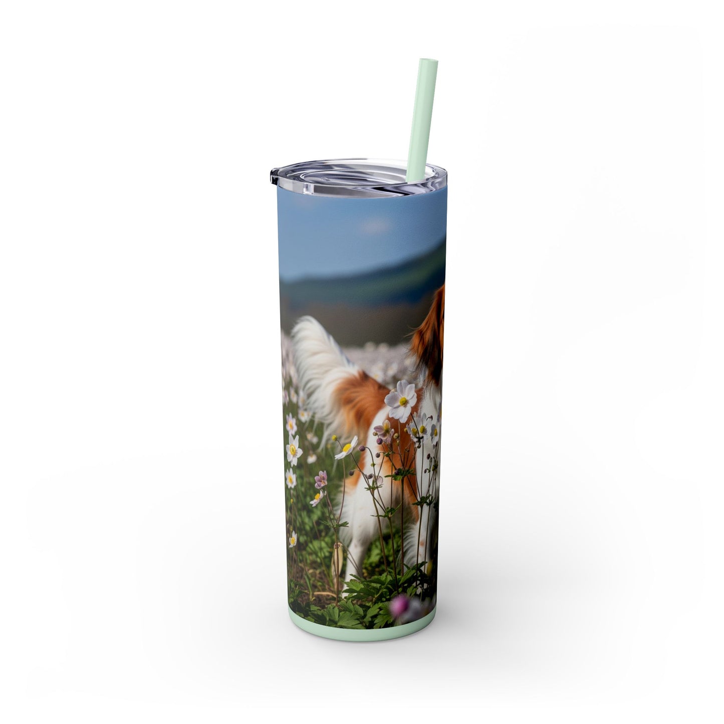 Nederlandse Kooikerhondje Skinny Tumbler with Straw, 20oz