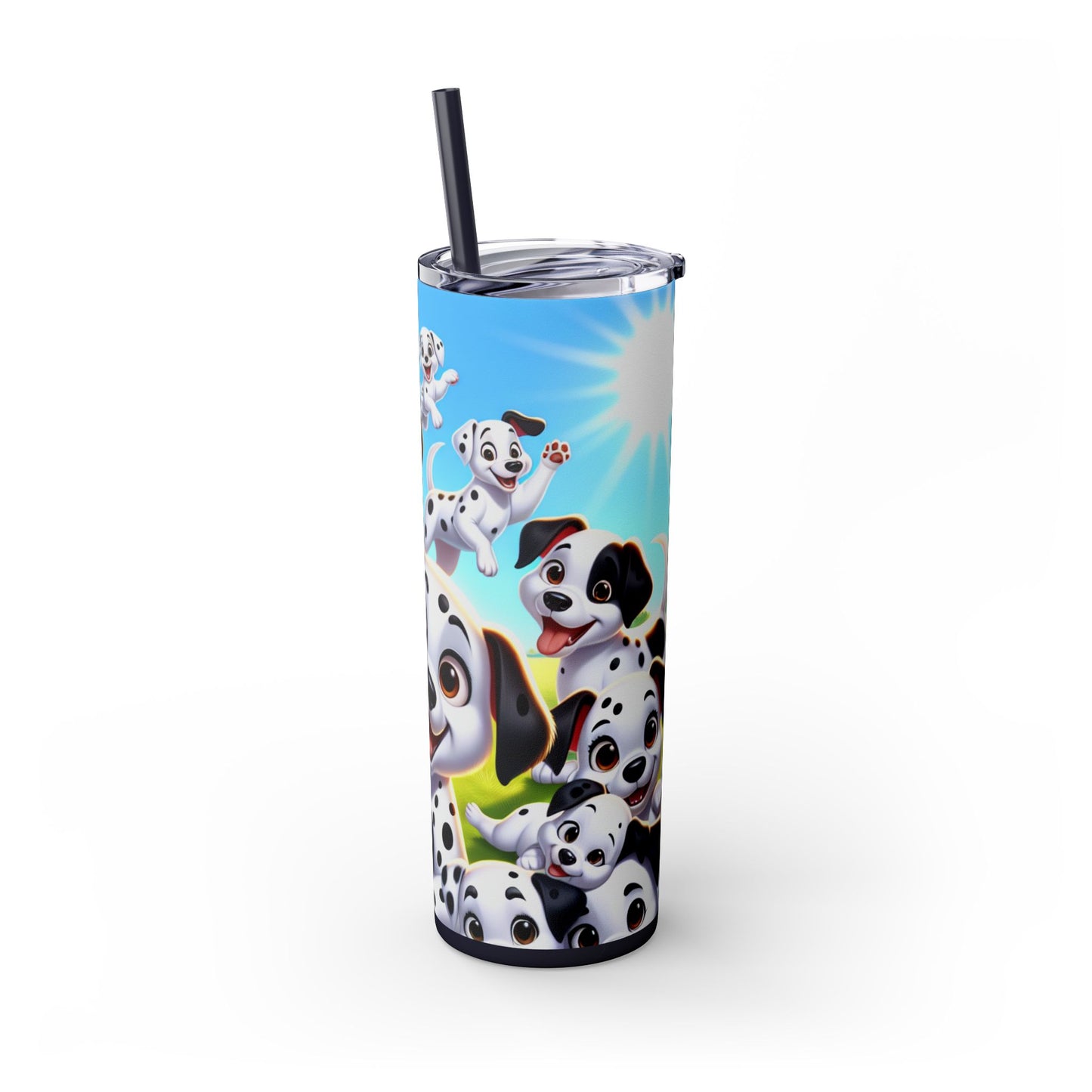 Dalmatian Skinny Tumbler with Straw, 20oz