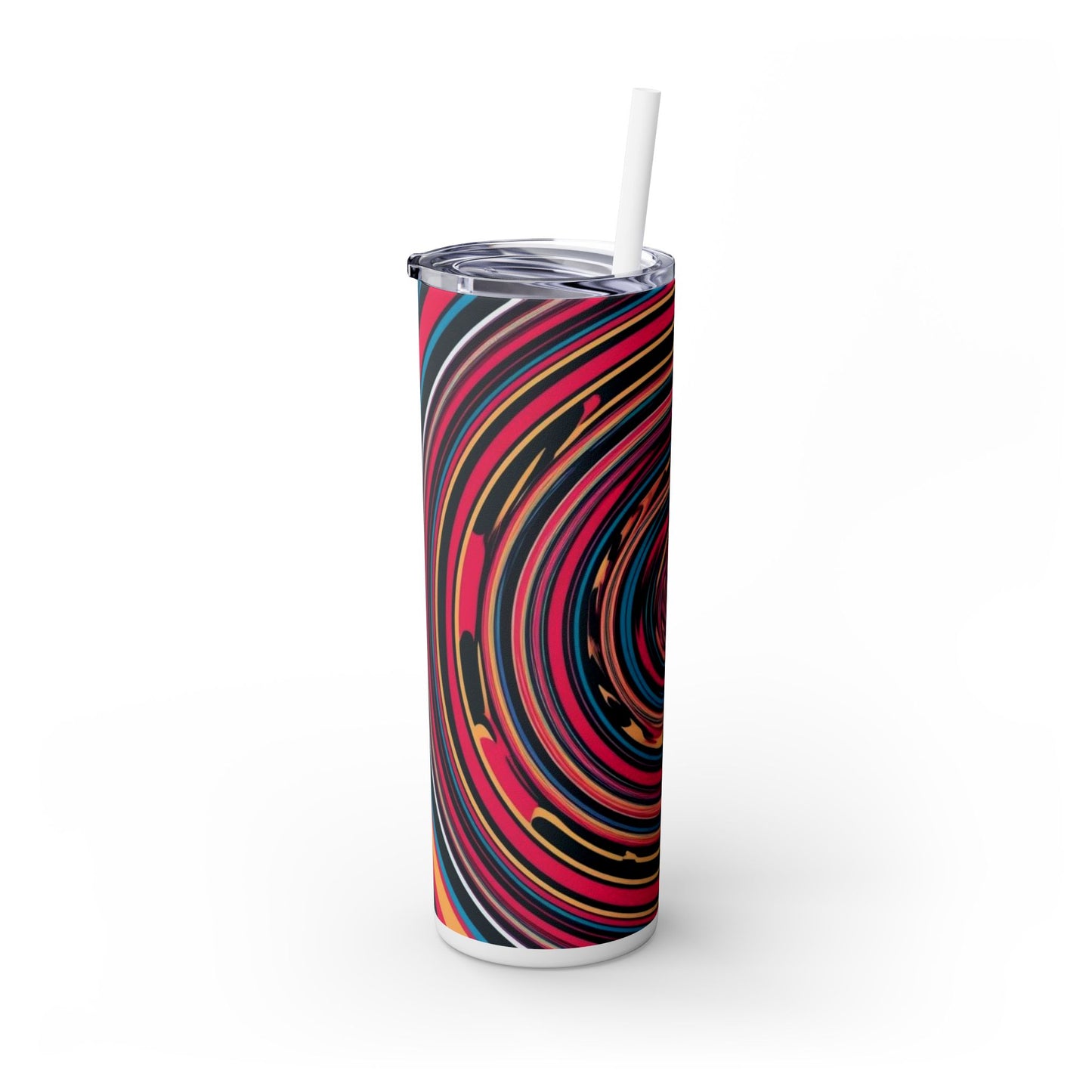 Optical Illusion Skinny Tumbler with Straw, 20oz