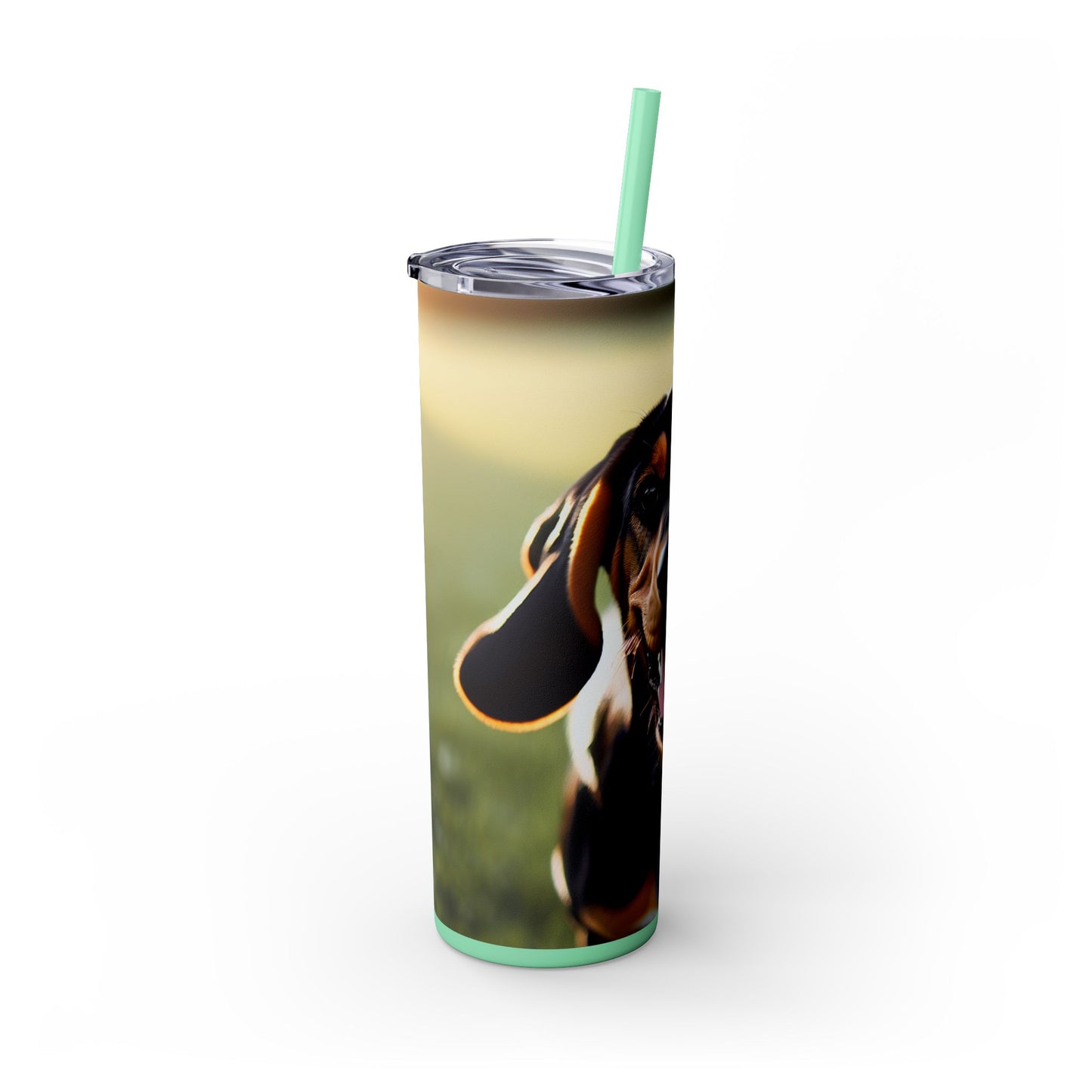 Black and Tan Coonhound Tumbler with Straw, 20oz