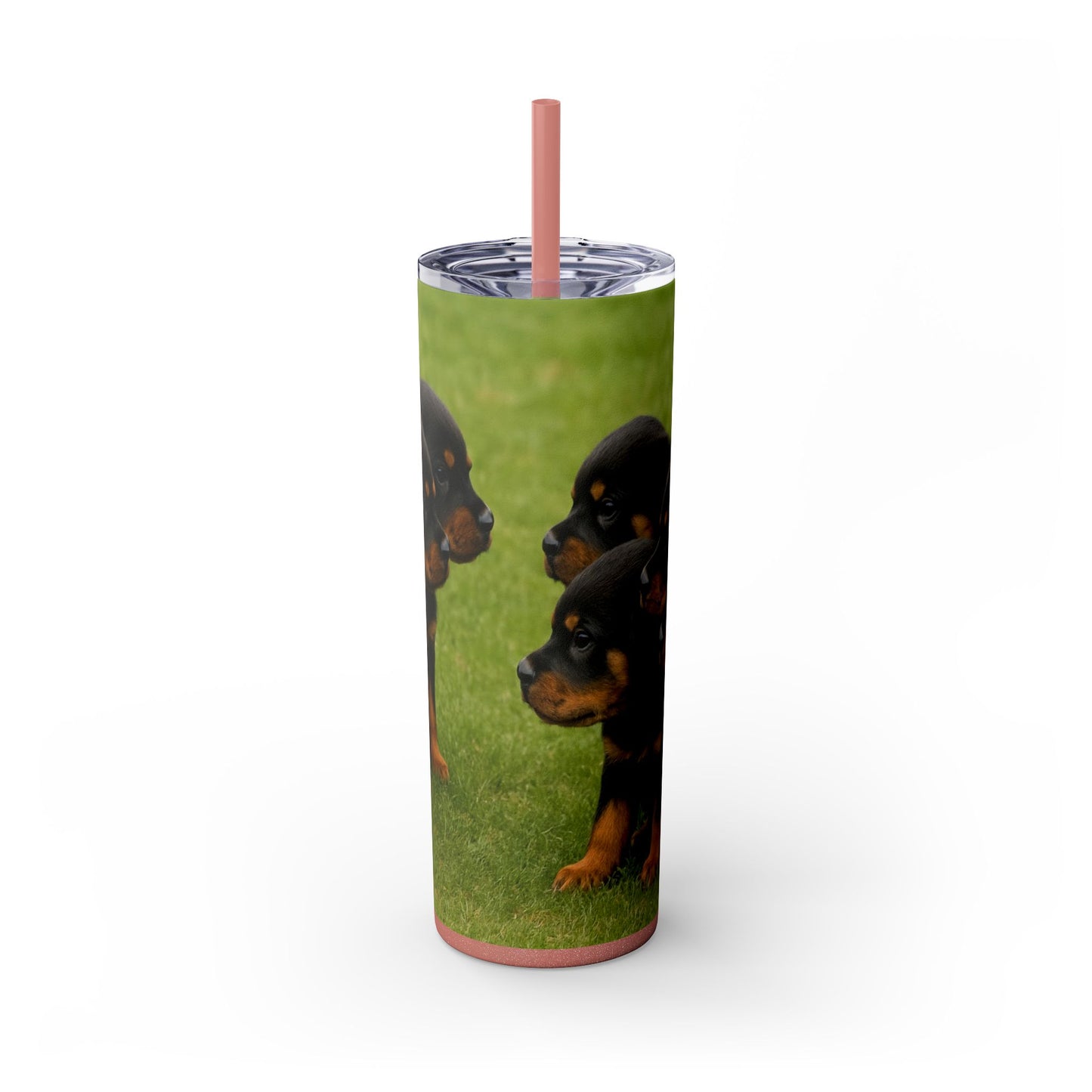 Rottweiler puppies Tumbler with Straw, 20oz