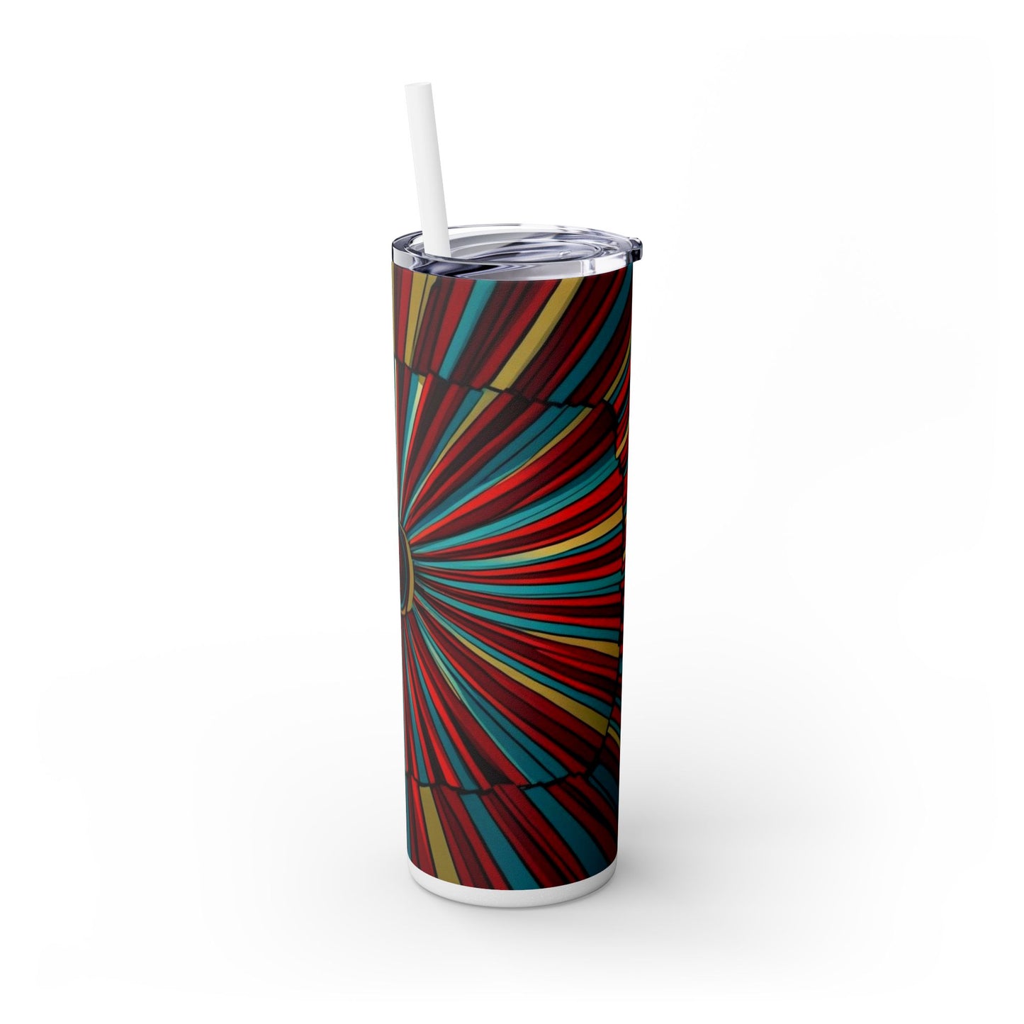 Optical Illusion Skinny Tumbler with Straw, 20oz