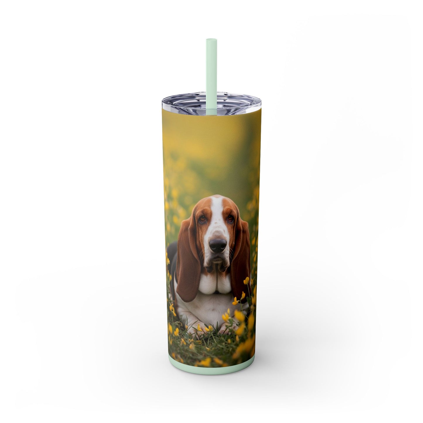 Basset Hound Tumbler with Straw, 20oz