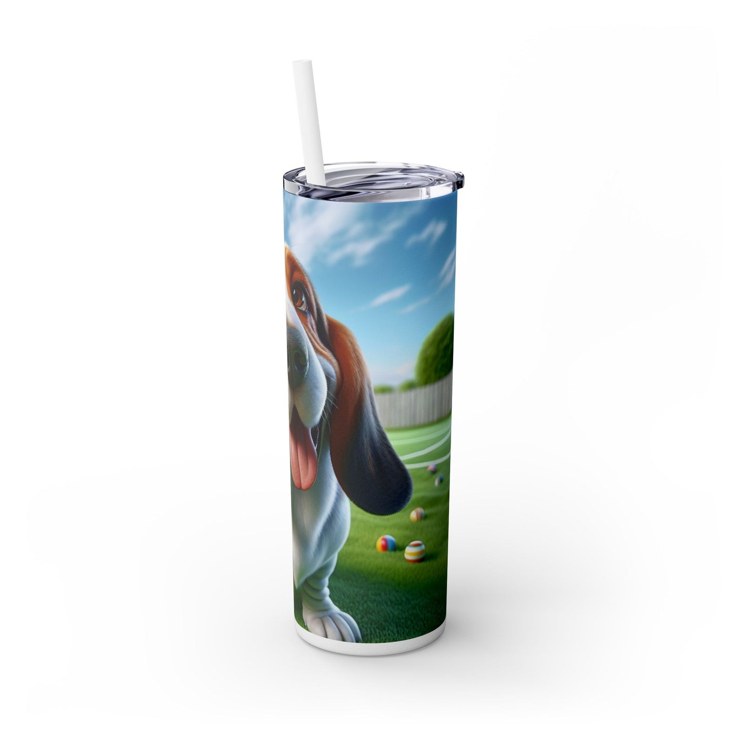 Basset Hound Tumbler with Straw, 20oz