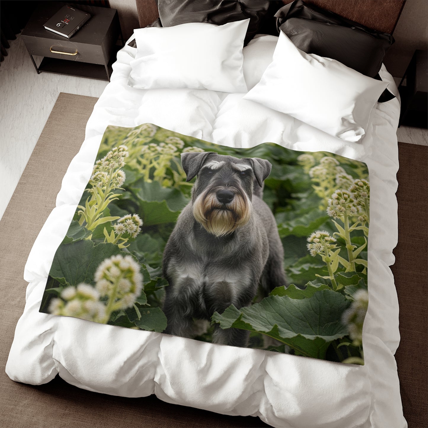 Manta tipo sudadera con capucha para Schnauzer estándar