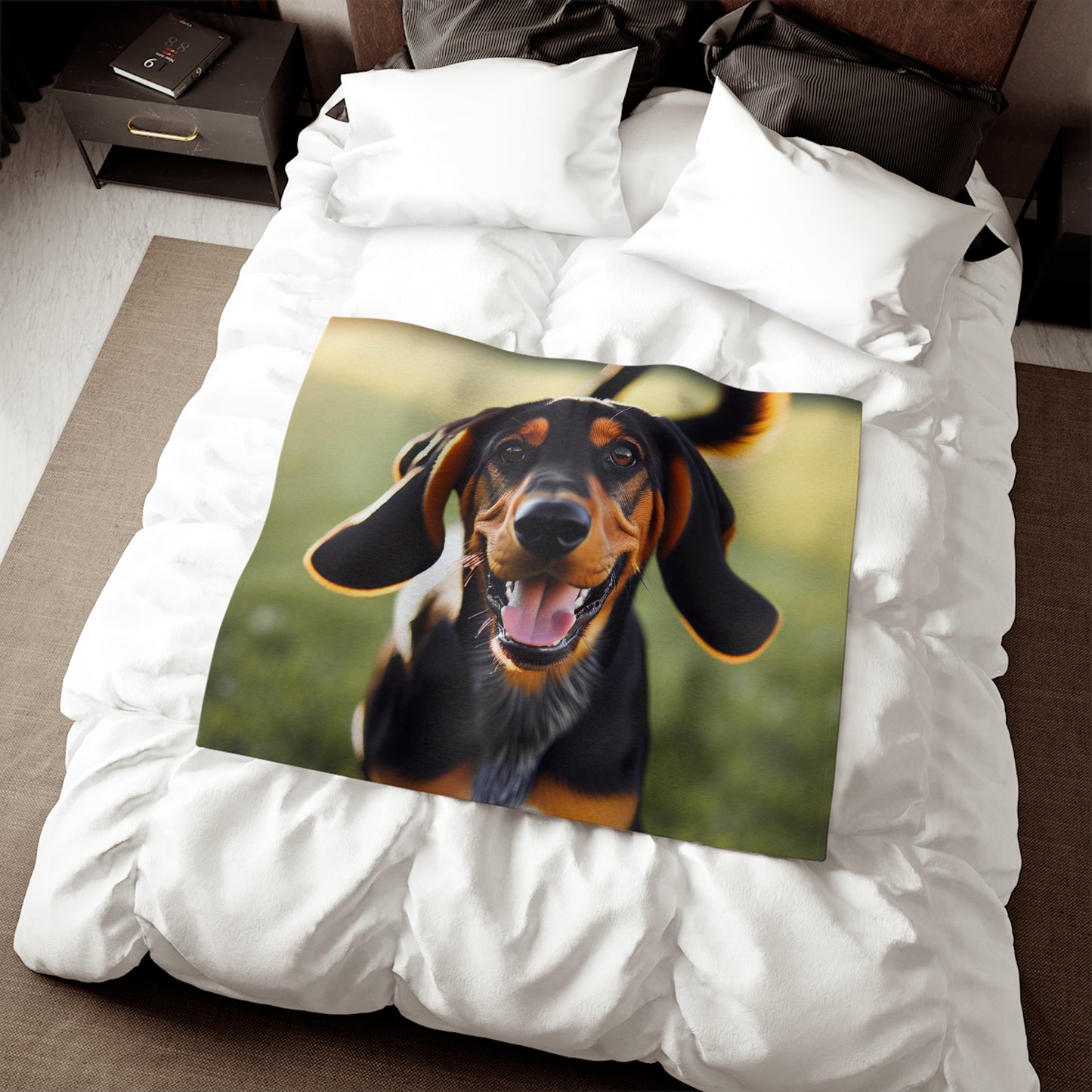 Black and Tan Coonhound Sweatshirt Blanket
