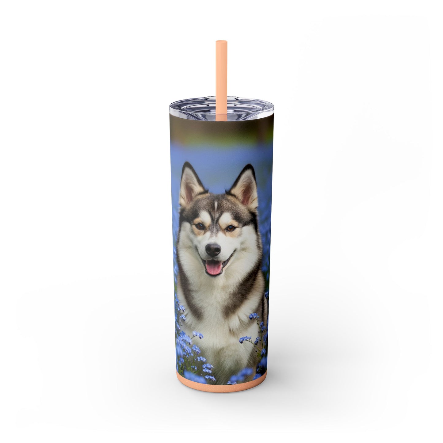 Alaskan Klee Kai Skinny Tumbler with Straw, 20oz