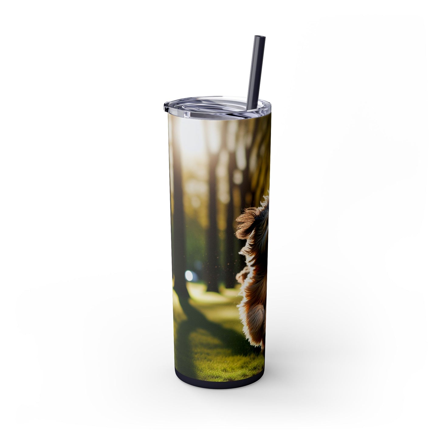 Polish Lowland Sheepdog Skinny Tumbler with Straw, 20oz