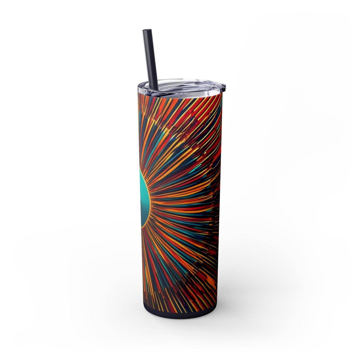 Optical Illusion Skinny Tumbler with Straw, 20oz