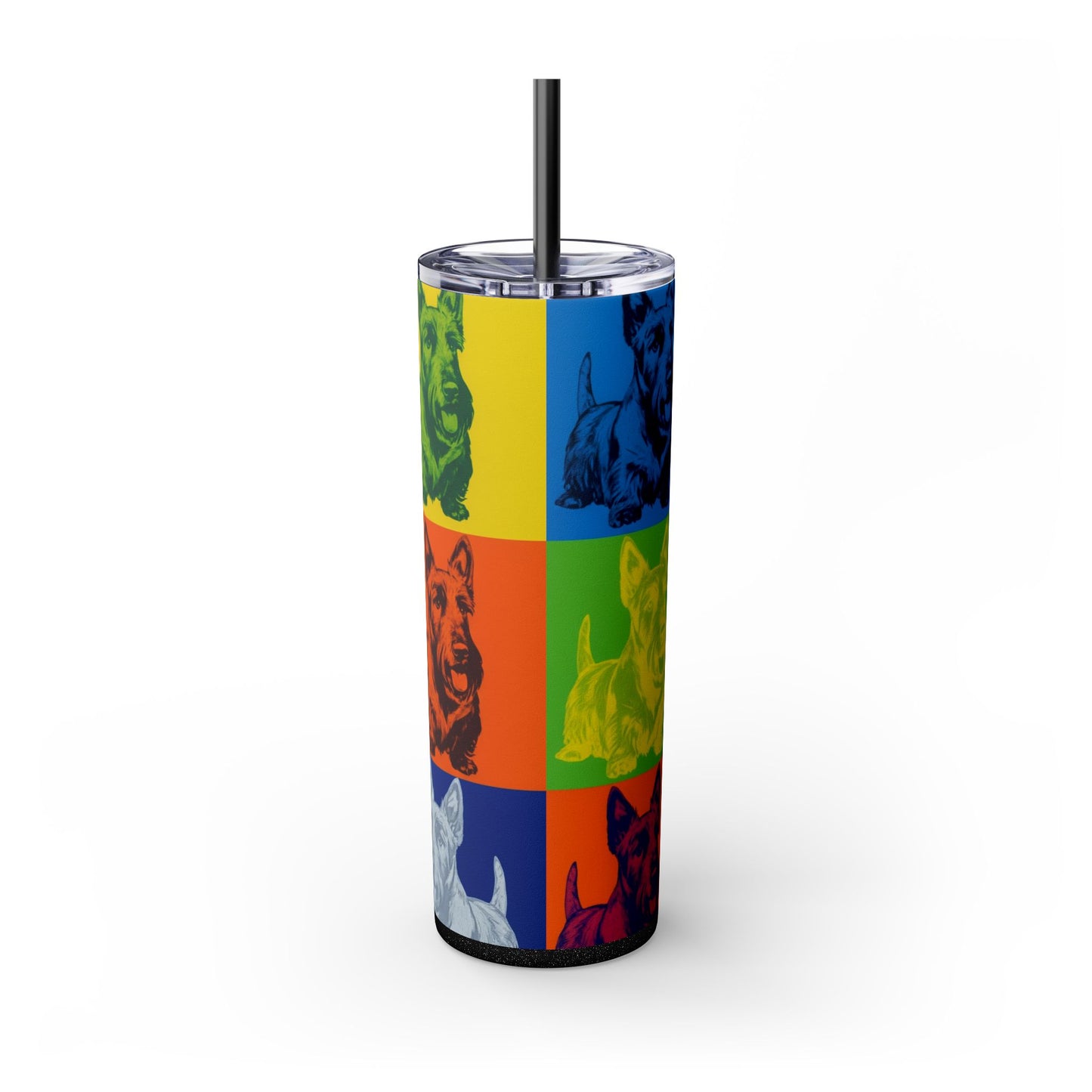 Scottish Terrier Skinny Tumbler with Straw, 20oz