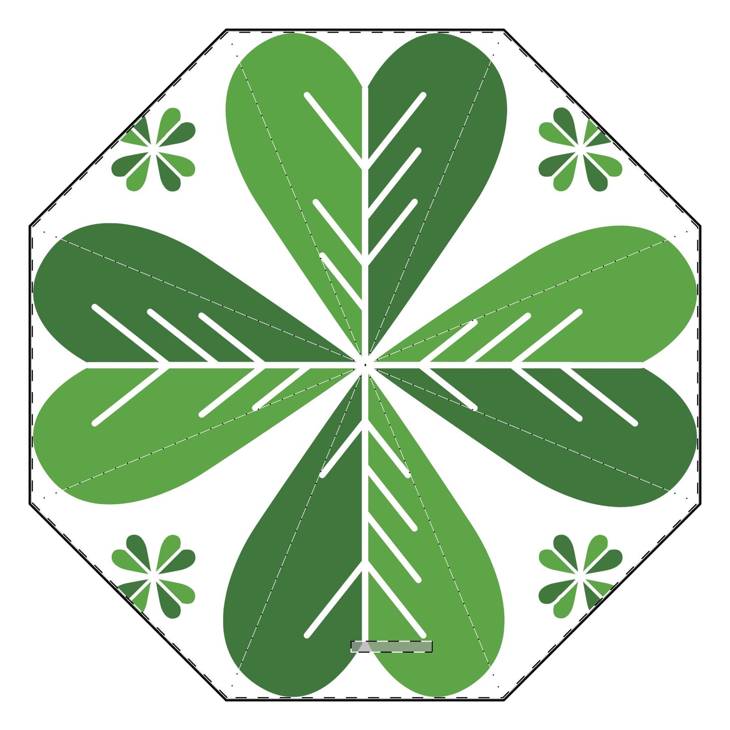 Four Leaf Clover Semi-Automatic Foldable Umbrella