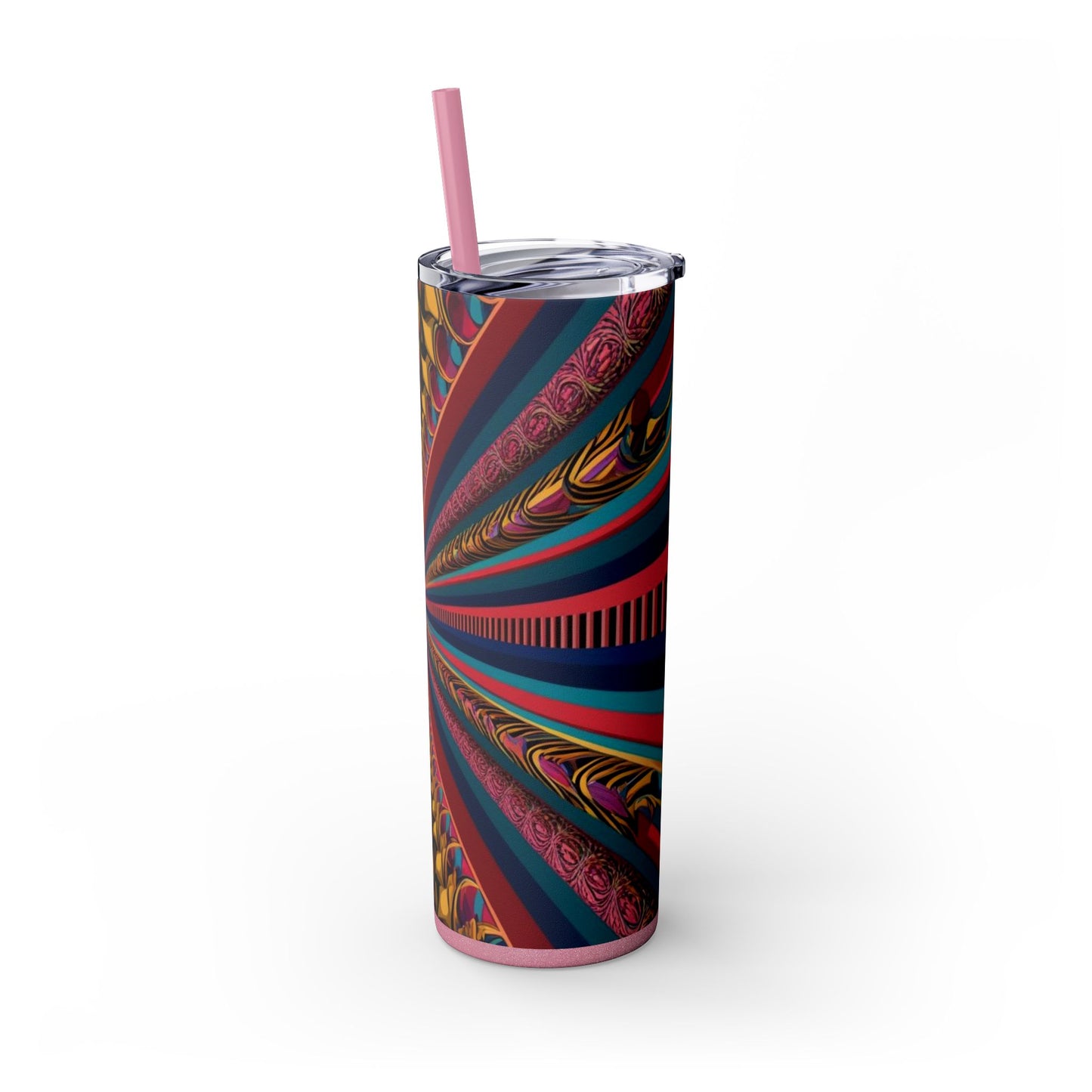 Optical Illusion Skinny Tumbler with Straw, 20oz