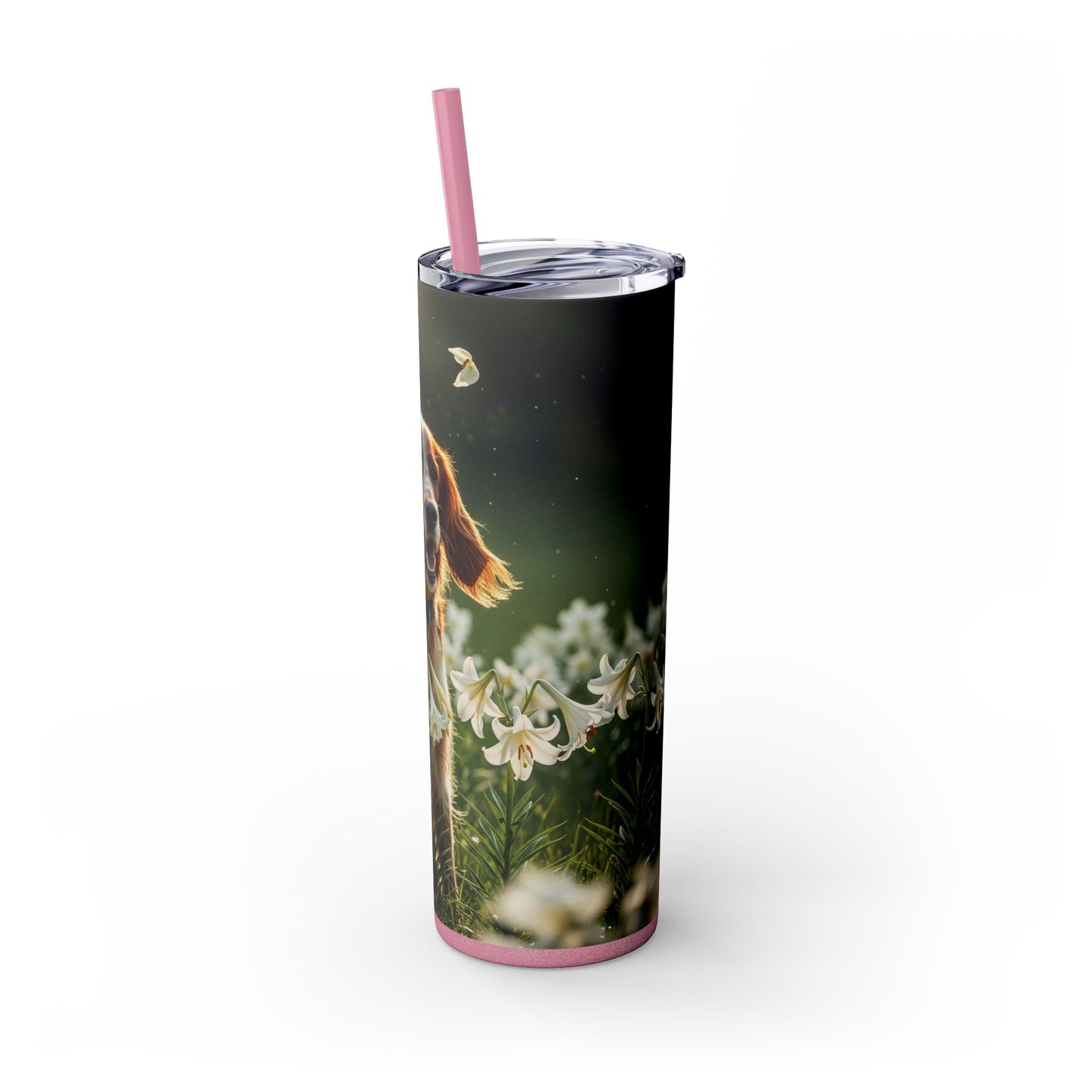 Irish Red and White Setter Tumbler with Straw, 20oz