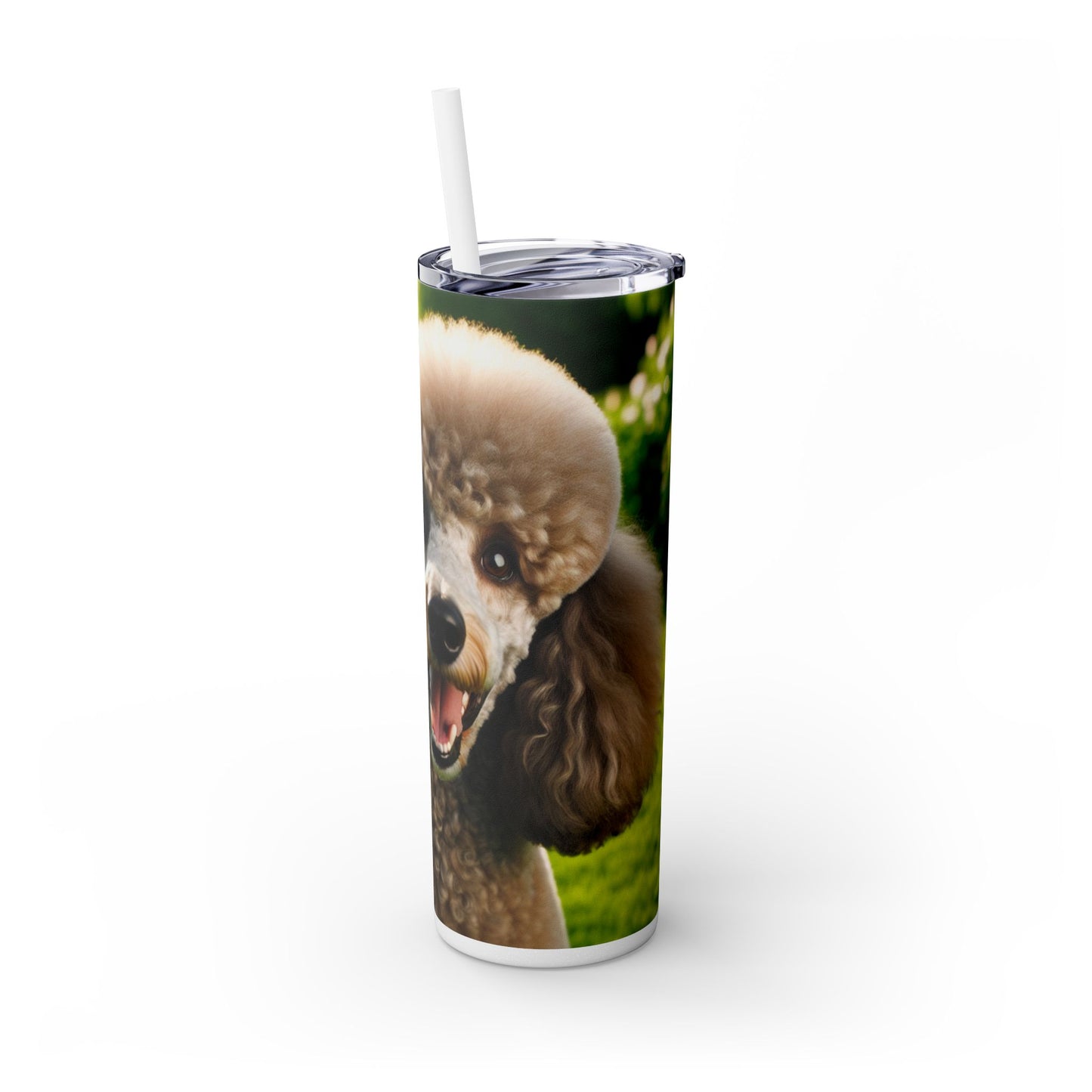 Standard Poodle Skinny Tumbler with Straw, 20oz