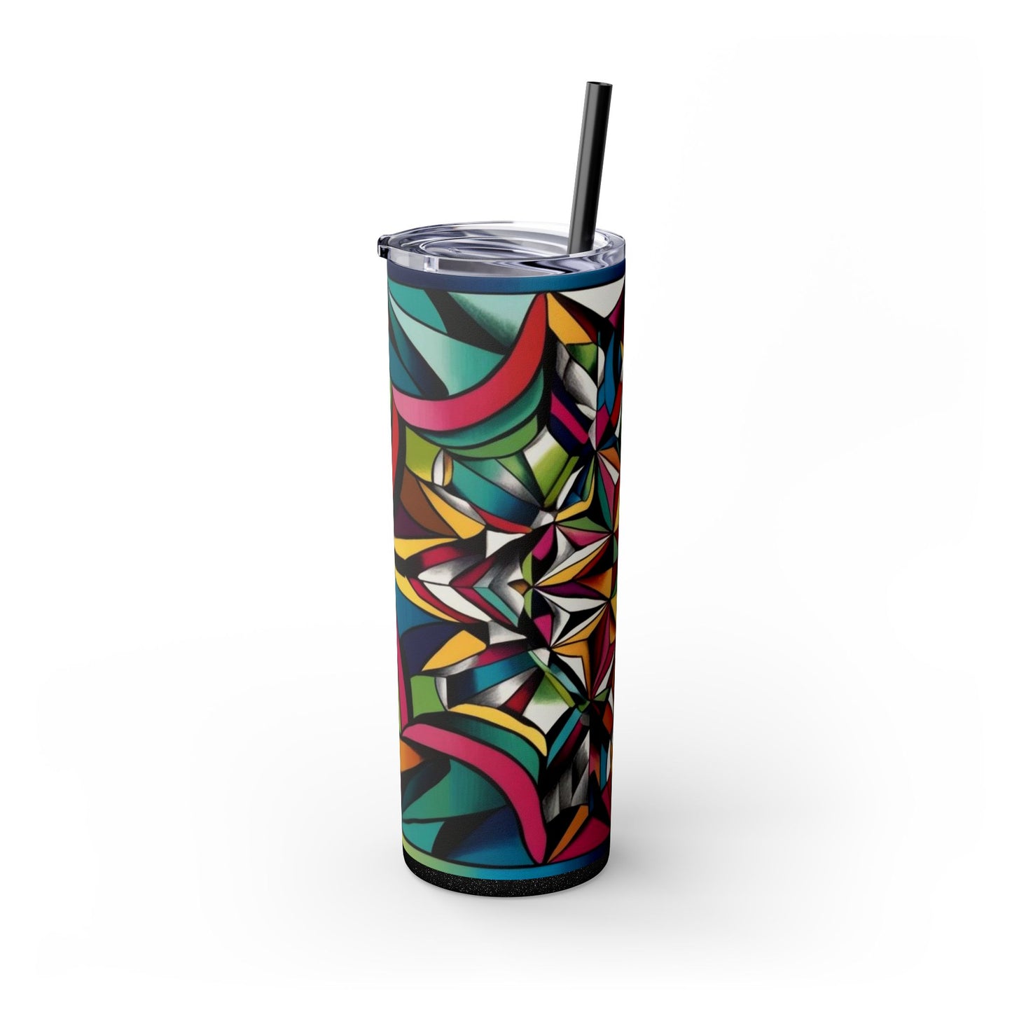 Optical Illusion Skinny Tumbler with Straw, 20oz