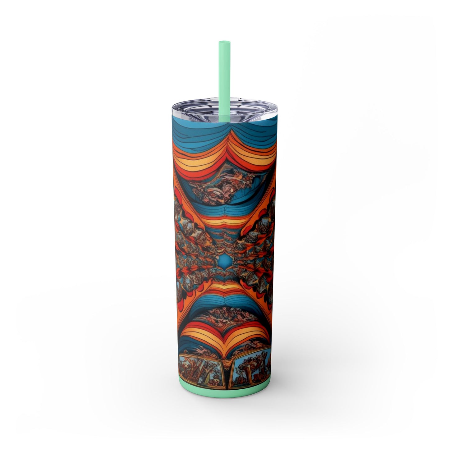Optical Illusion Skinny Tumbler with Straw, 20oz