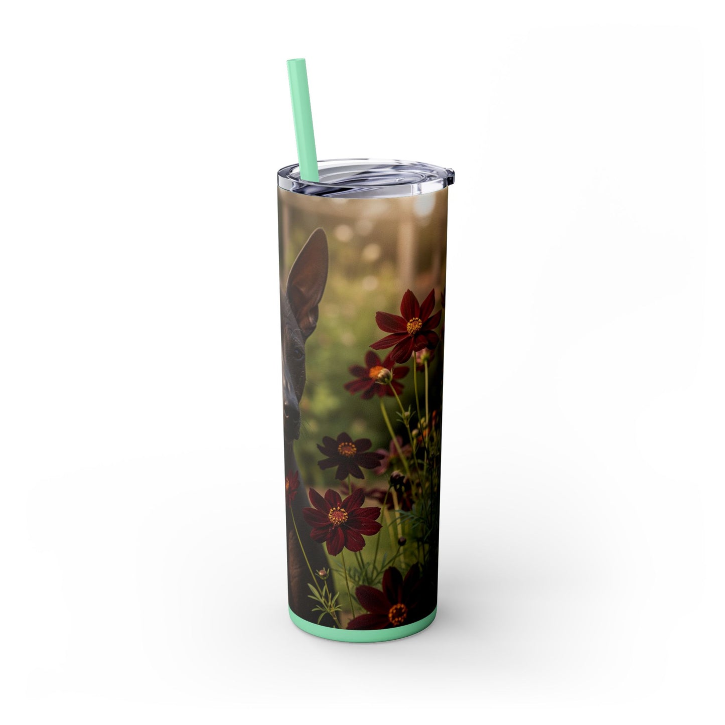 Xoloitzcuintli Skinny Tumbler with Straw, 20oz