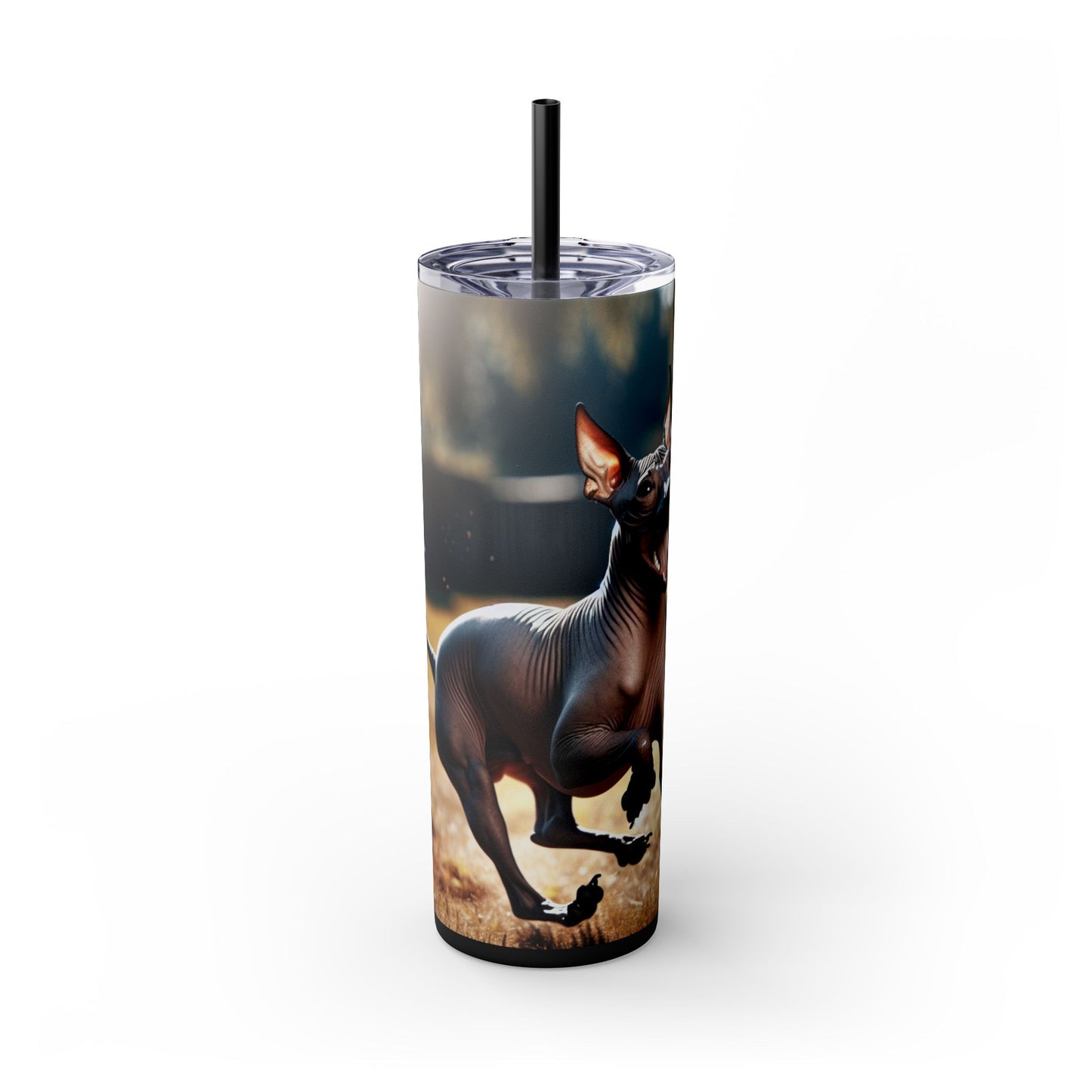 American Hairless Terrier Tumbler with Straw, 20oz
