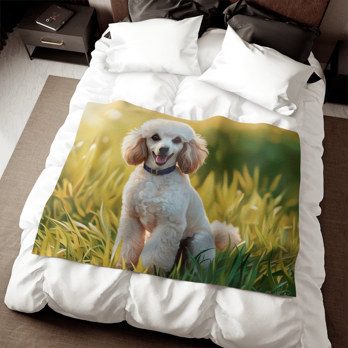 Couverture sweat-shirt à motif caniche miniature
