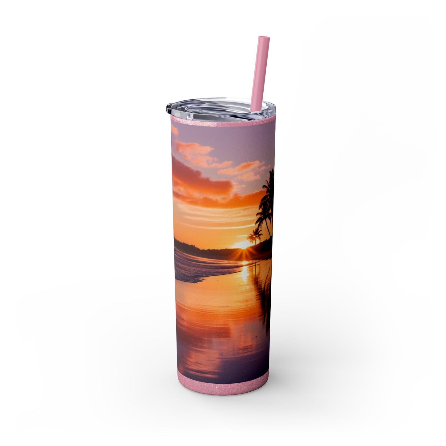 Brilliant Sunrise Skinny Tumbler with Straw, 20oz