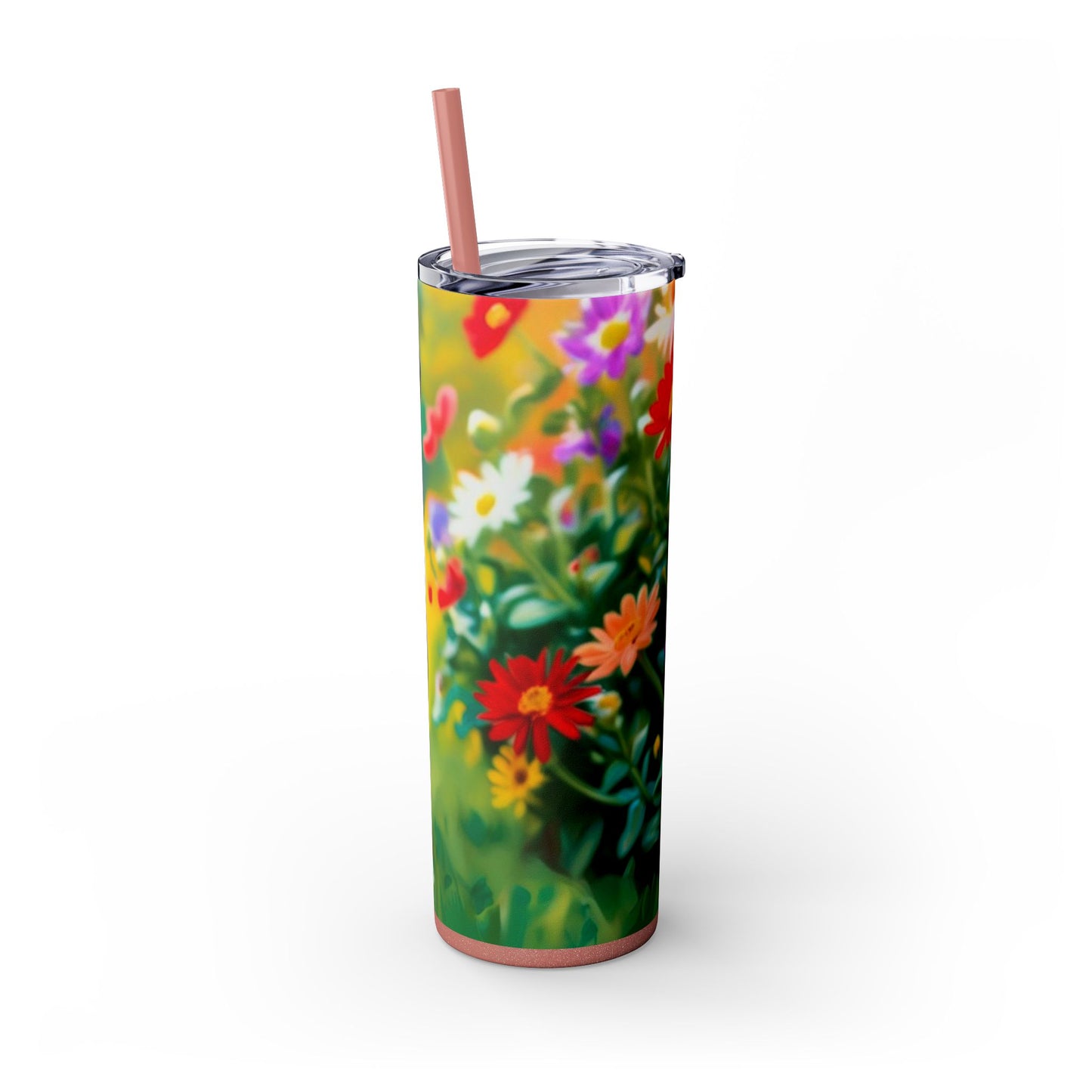 Pug Skinny Tumbler with Straw, 20oz