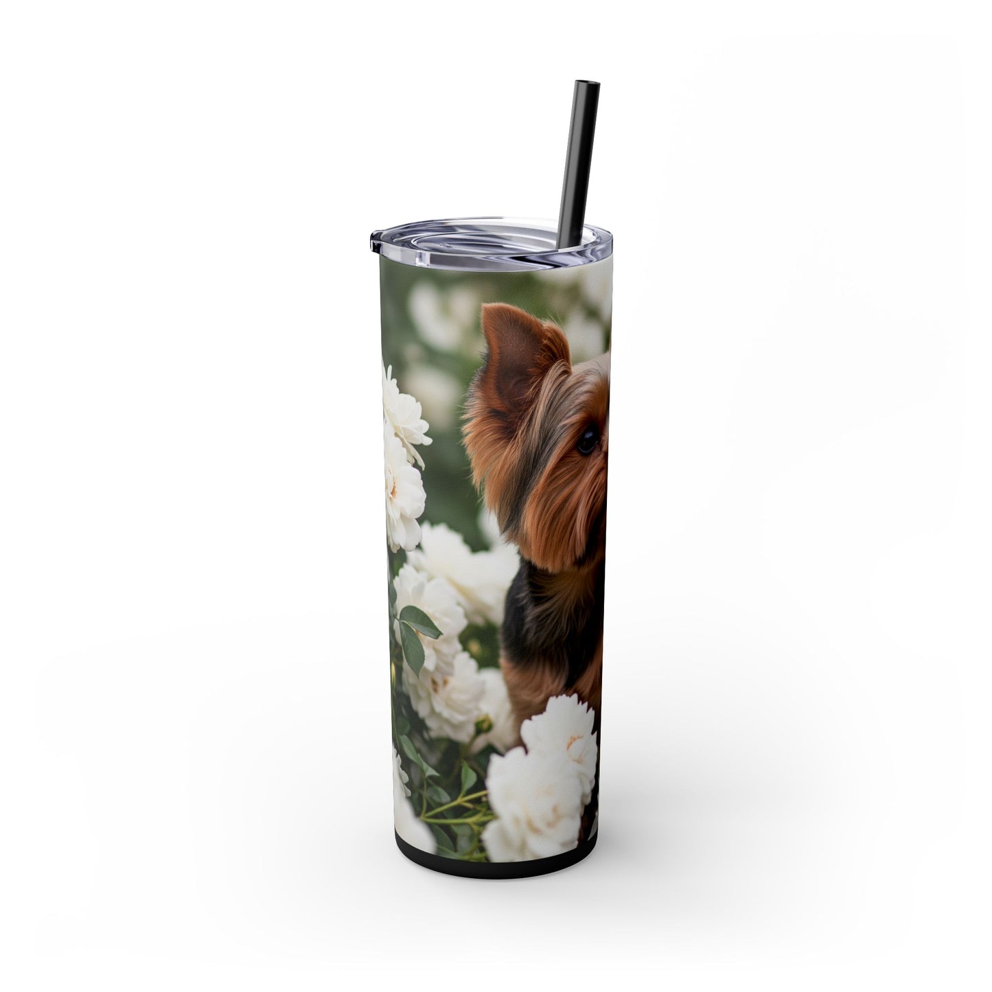 Yorkshire Terrier Skinny Tumbler with Straw, 20oz