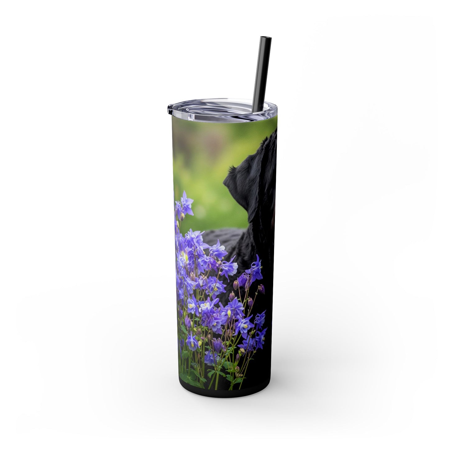 Black Russian Terrier Tumbler with Straw, 20oz