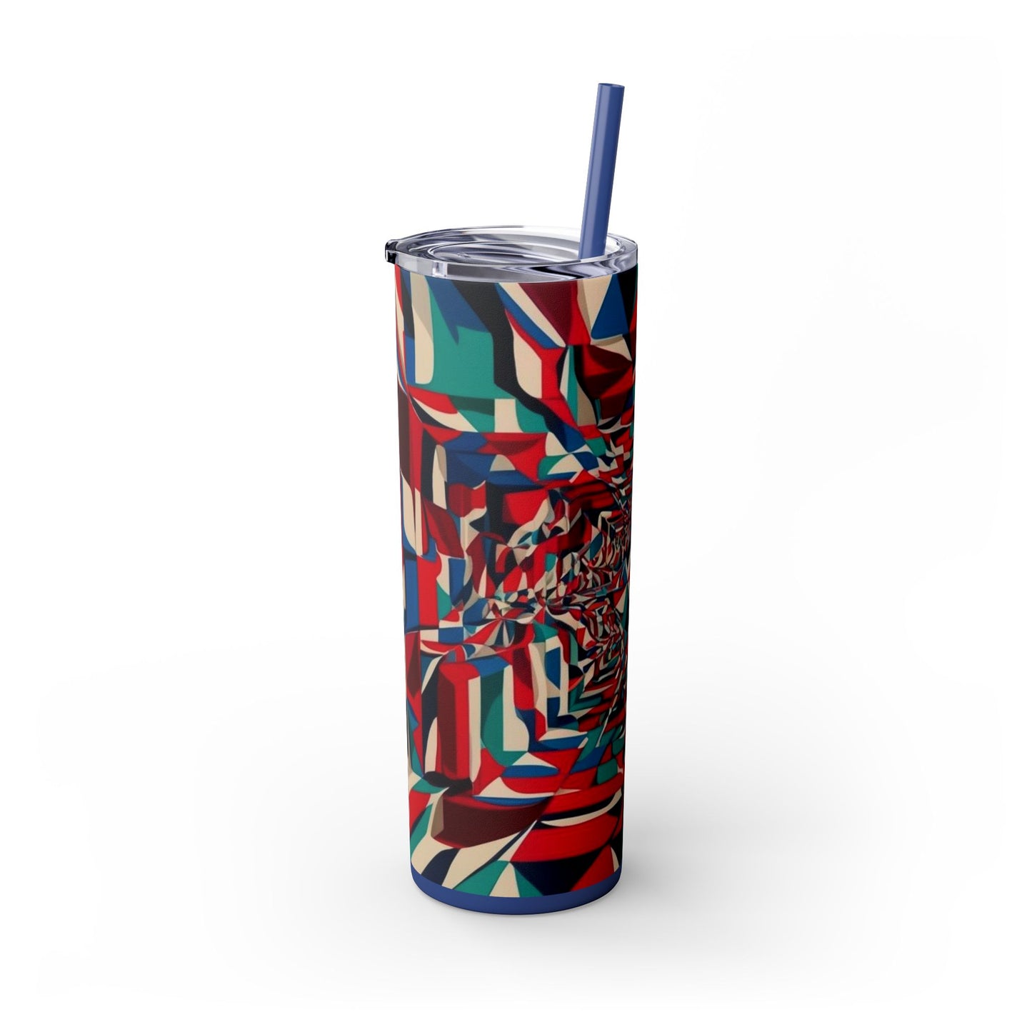 Optical Illusion Skinny Tumbler with Straw, 20oz