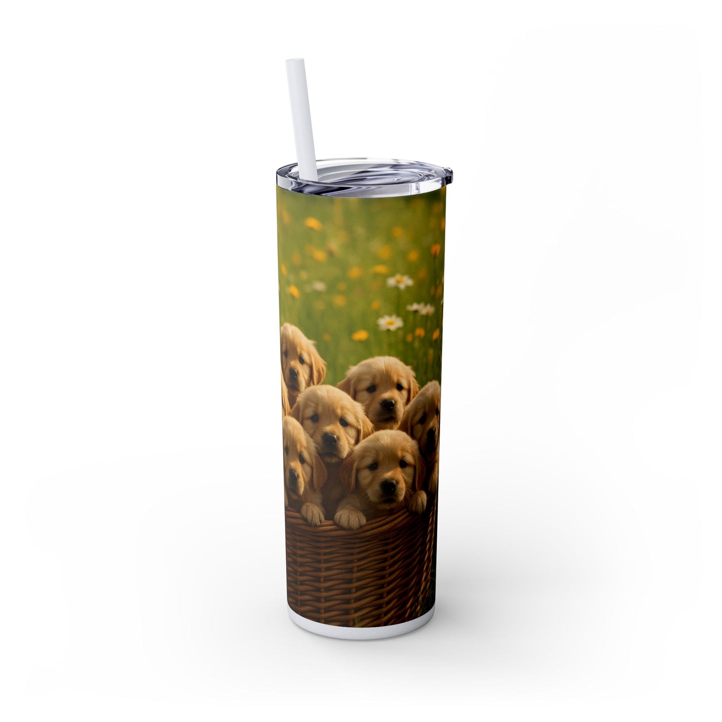 Golden Retriever puppies Tumbler with Straw, 20oz